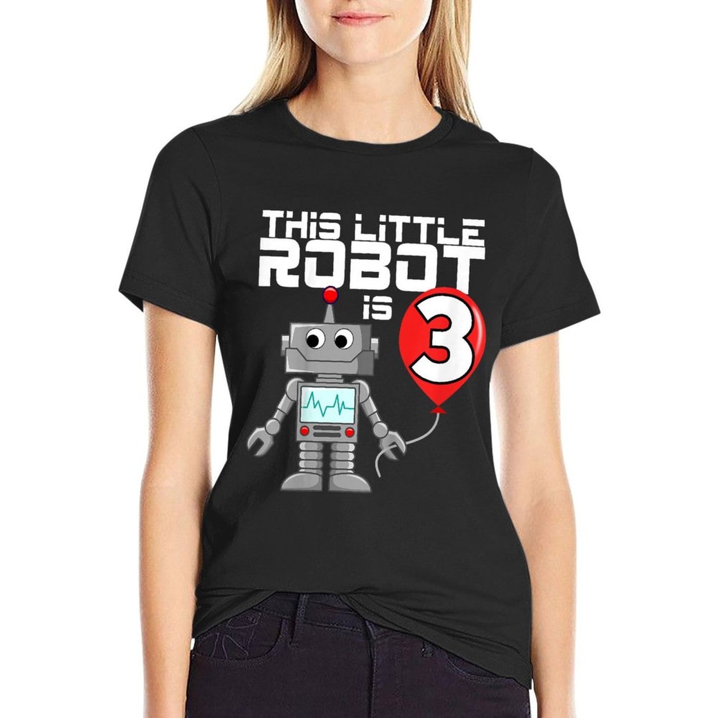 Kids 3 Year Old Robot Birthday Robots Science Robotics 3rd Gift Classic T-Shirt