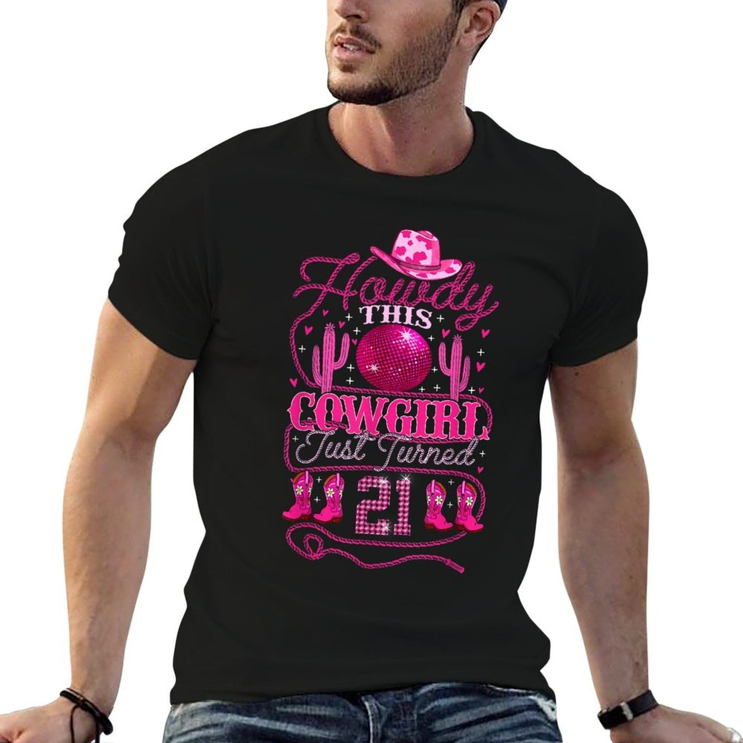 21yr Birthday Cowgirl Western 21Years Old Girl 21st Birthday Odor-resistant T-Shirt