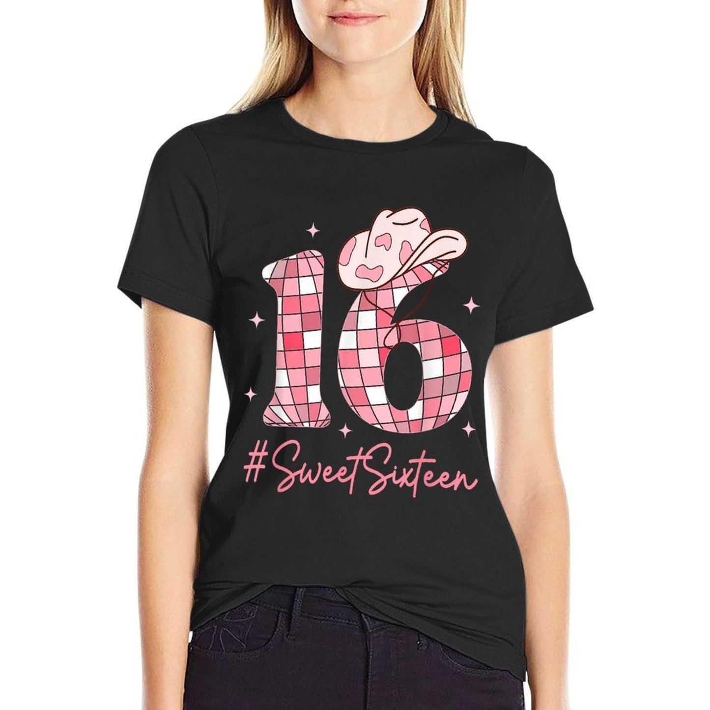 16 Sweet Sixteen Western Rodeo 16th Birthday Girln Polyester Blend T-Shirt