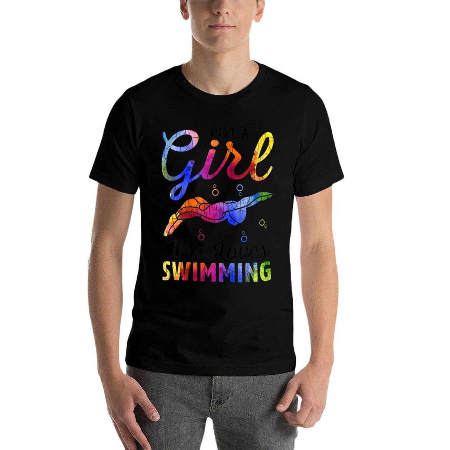 Just A Girl Who Loves Swimming Funny Swimmer Player Graphic Affordable Price T-Shirt
