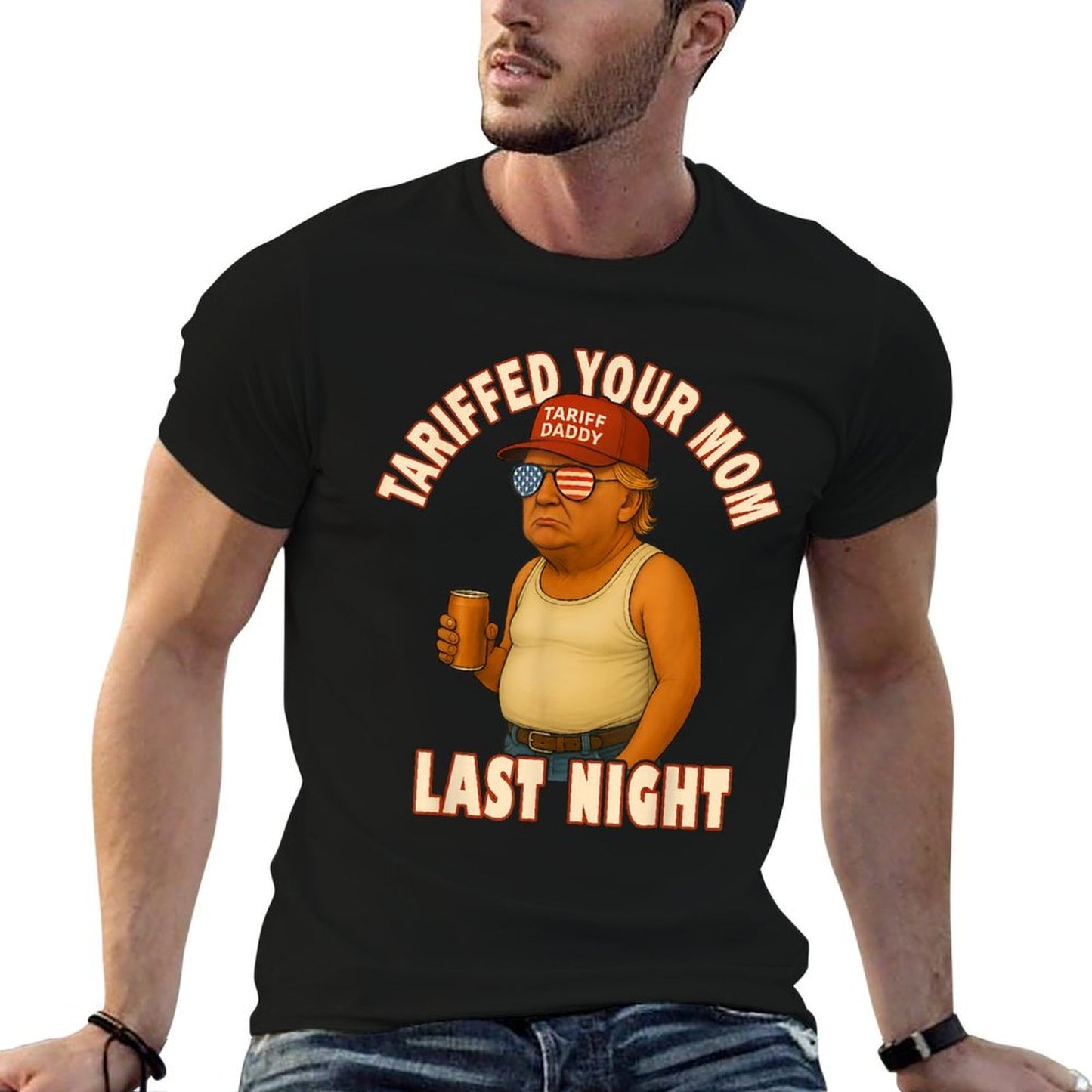 Tariffed Your Mom Funny Tariff Daddy Trump Meme Trendy Pattern T-Shirt