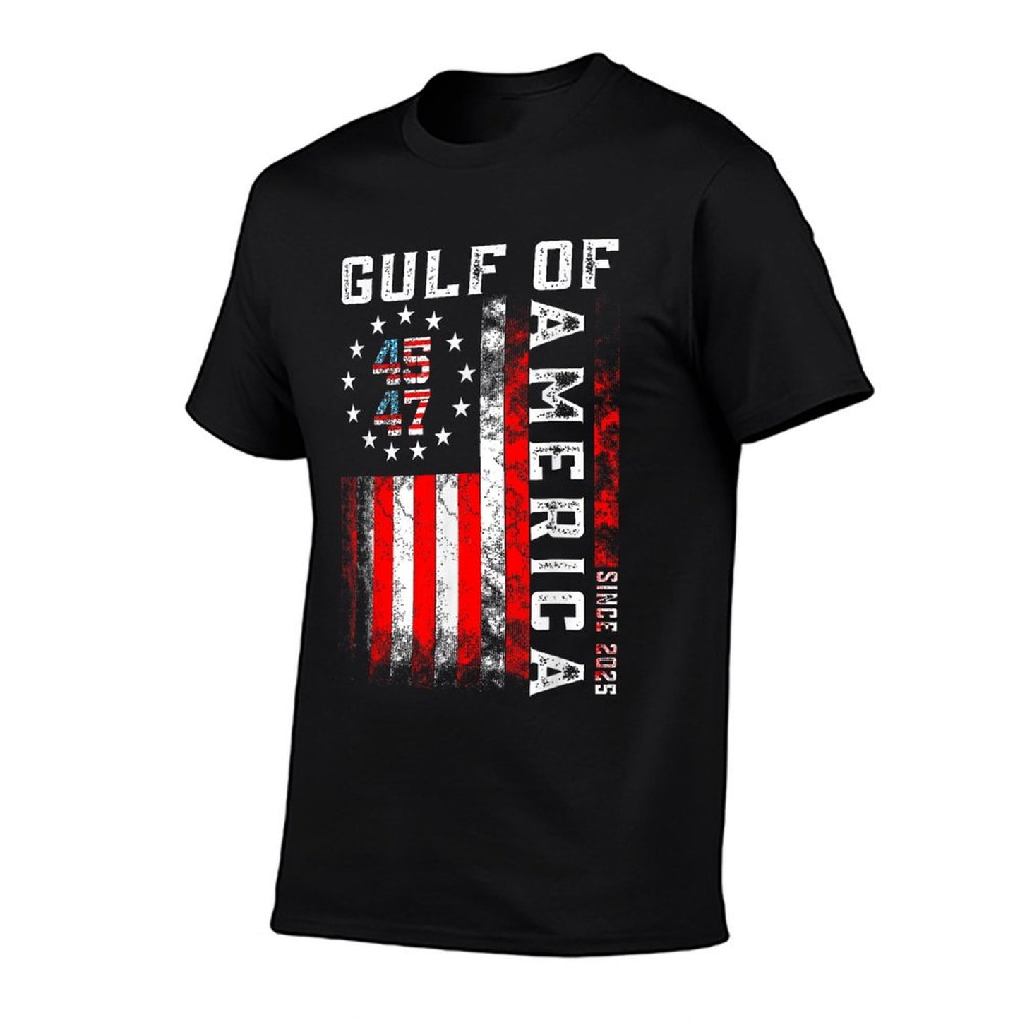 Gulf Of Usa America Funny Vintage Usa Flag Relaxed-fit T-Shirt