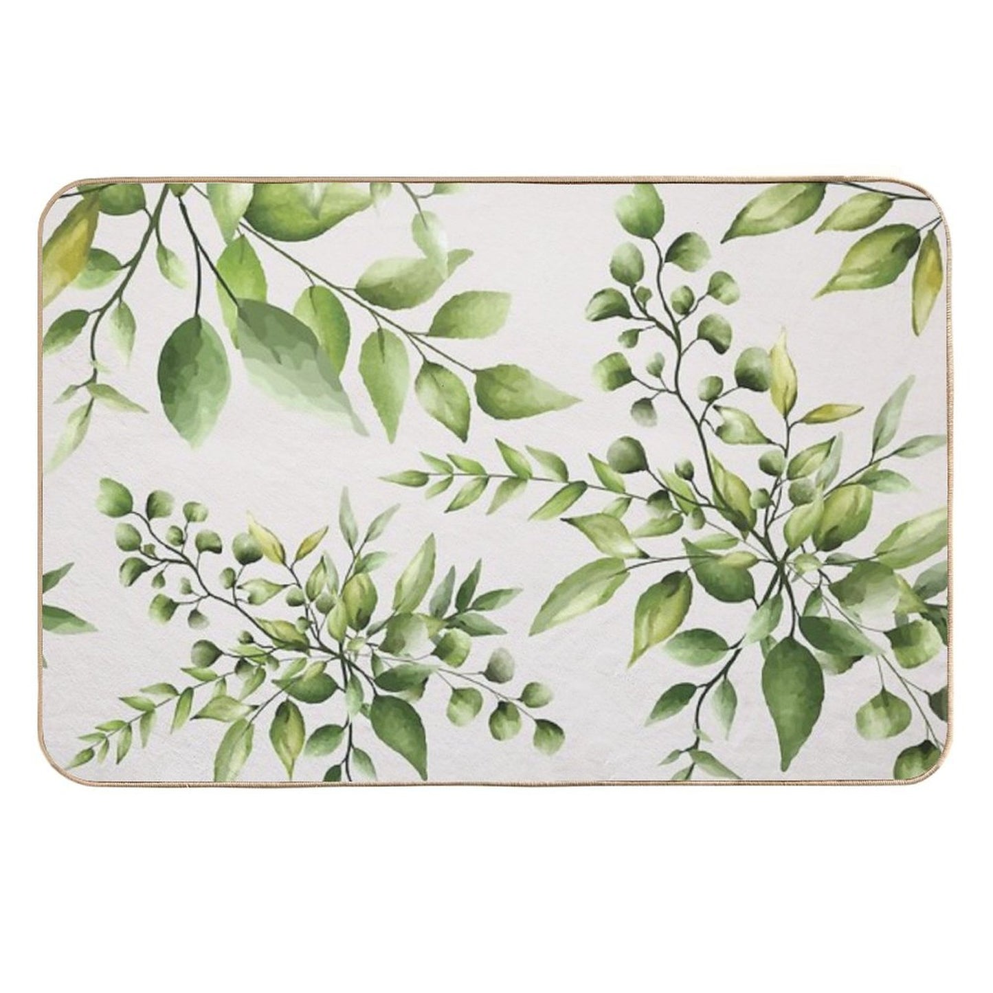 Watercolor Leaves Anti-Trip Bath Mat