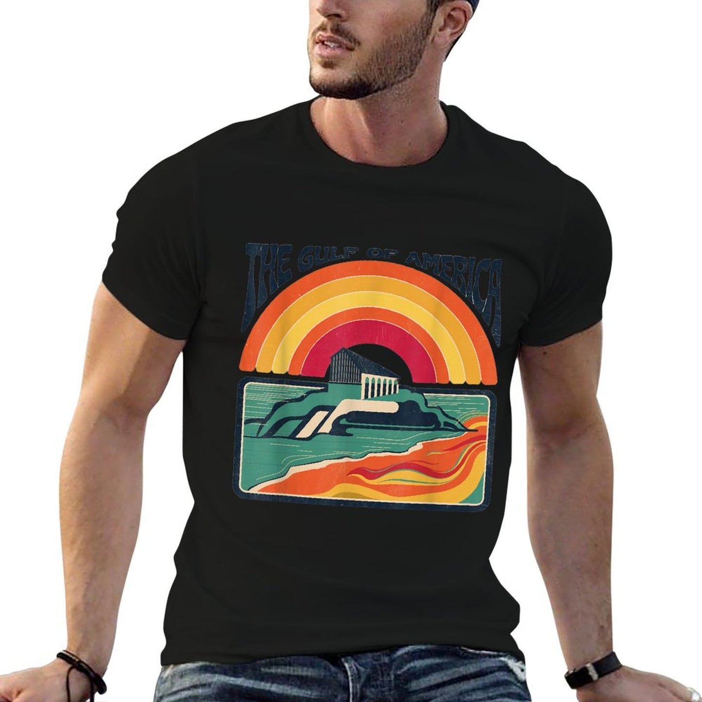 Retro Gulf Of USA America Gulf of Mexico Or America Wrinkle-resistant T-Shirt