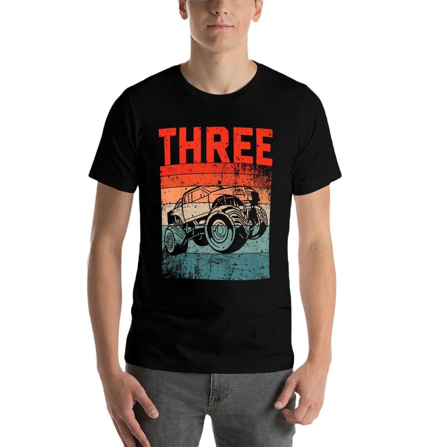 3 Year Old 3rd Birthday Monster Truck Boys Girls Kid Quick-drying T-Shirt