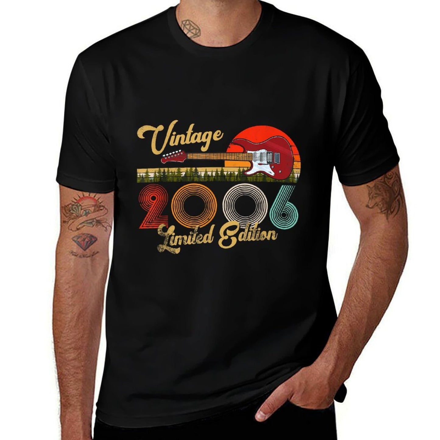 17 Year Old Gift Vintage 2006 Guitar Player 17th Birthday Odor-resistant T-Shirt
