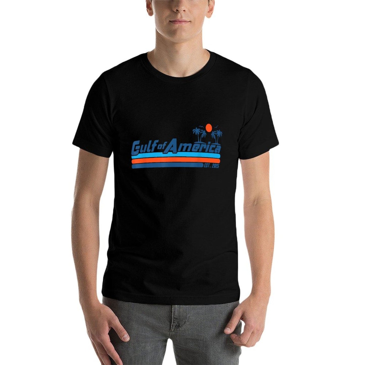 Gulf of USA America Est 2025 Retro Vintage Beach Mens Women Heathered Texture T-Shirt