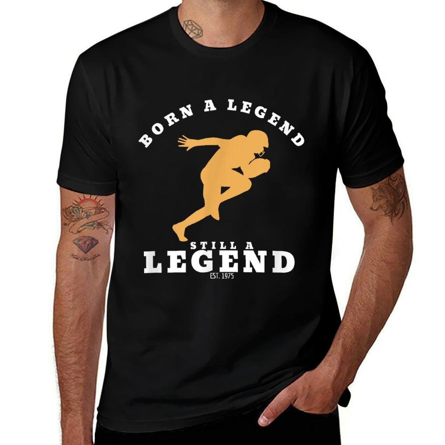 50th Birthday Gift For Men - Football Born Legend 1975 High-quality Stitching T-Shirt