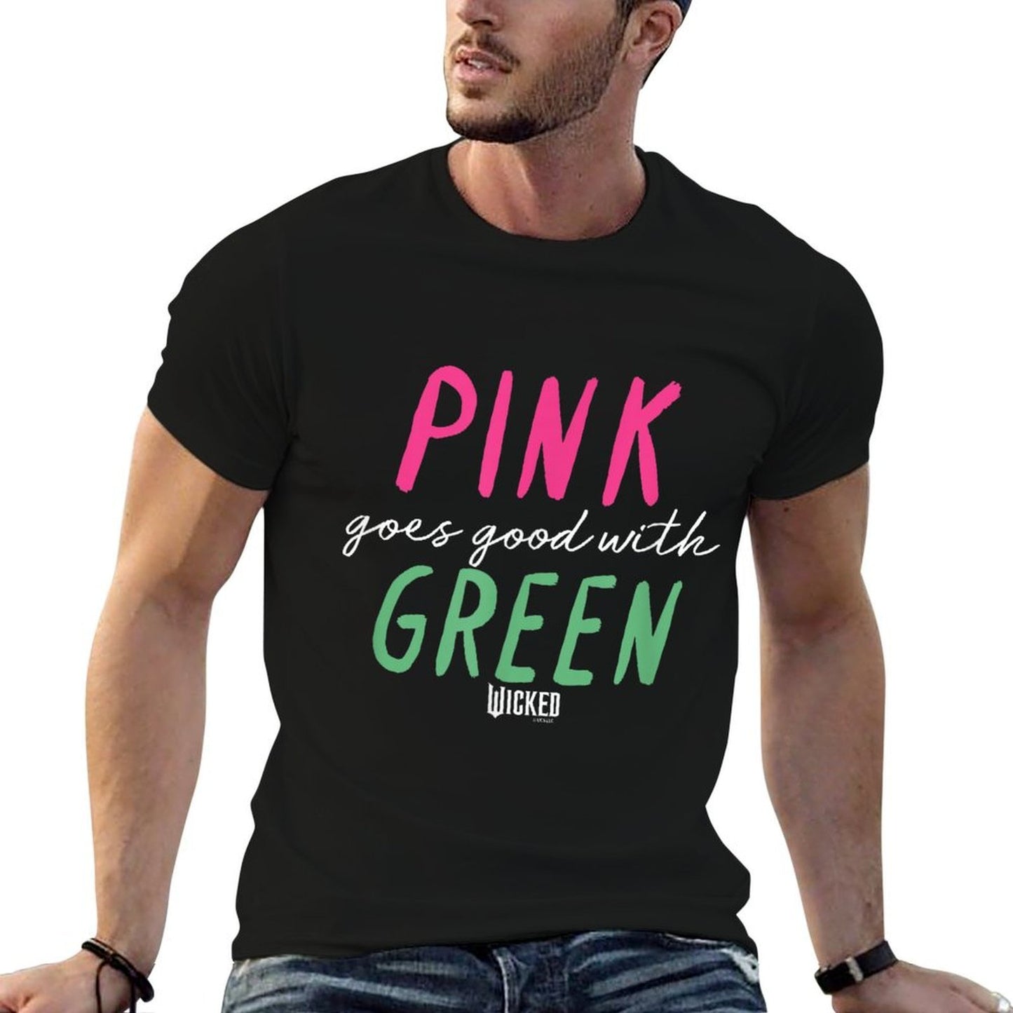 Wicked Pink Goes Good With Green Moisture-wicking T-Shirt