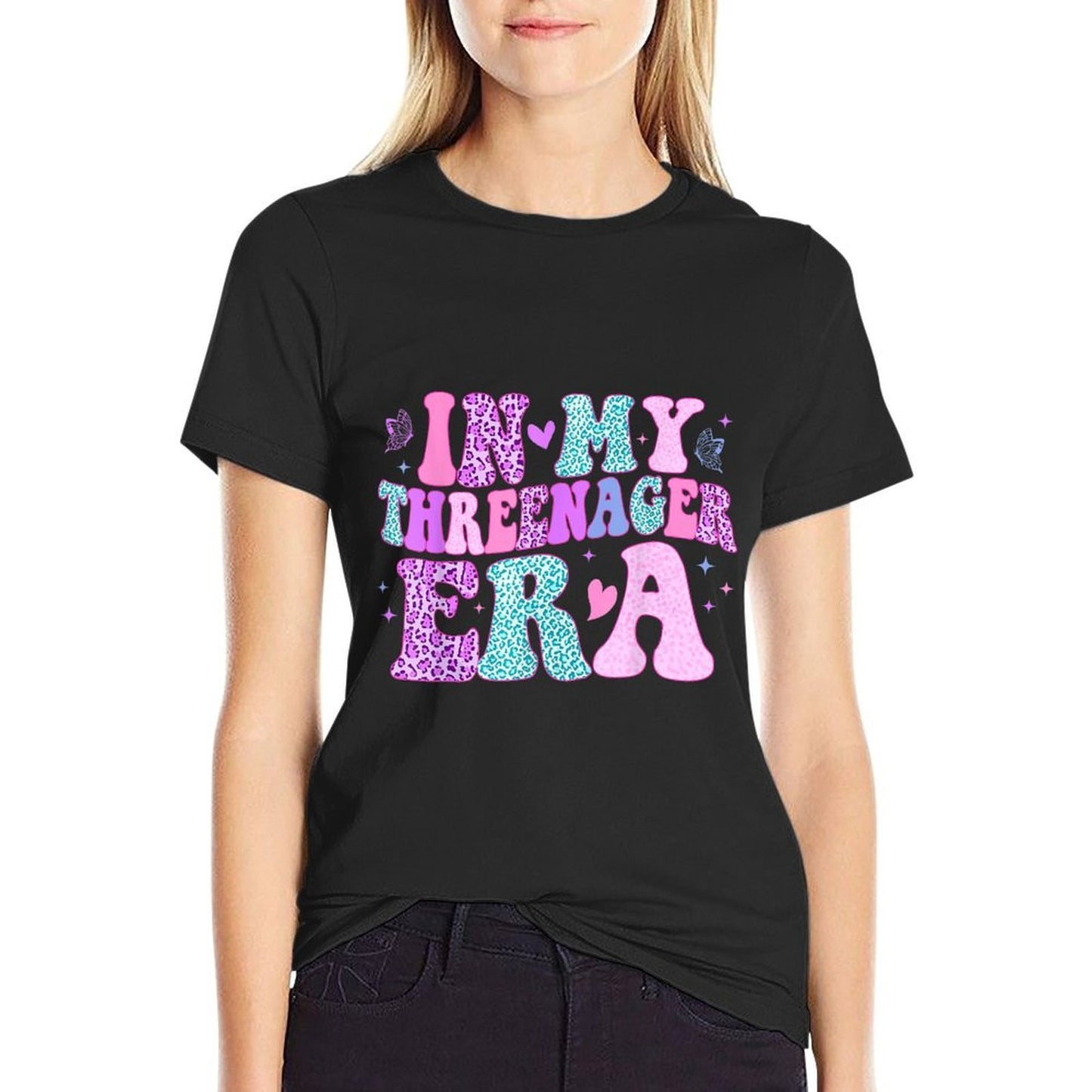 Groovy In My Threenager Era Girl Kids Boy 3rd Birthday Slim-fit Cut T-Shirt