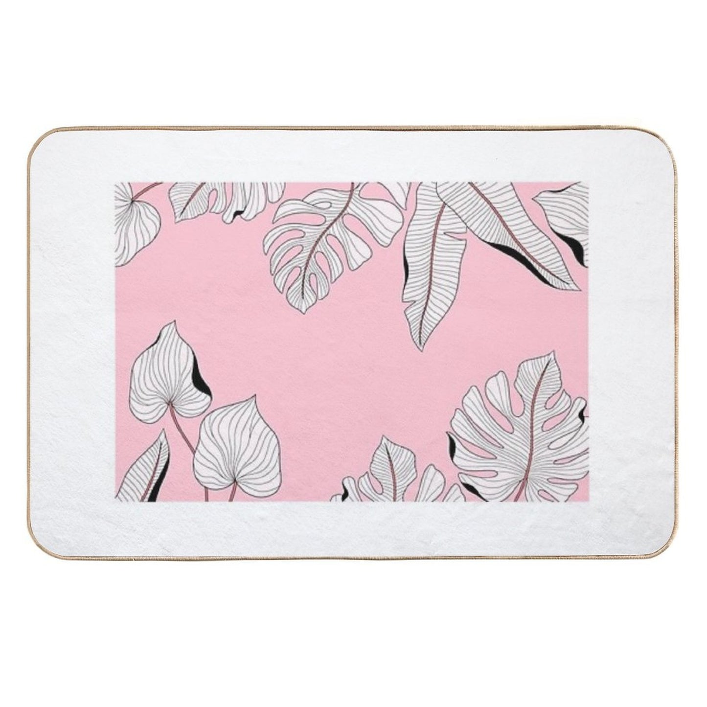 Stylish Floral Tropical Leaves Patterns Versatile Bath Mat