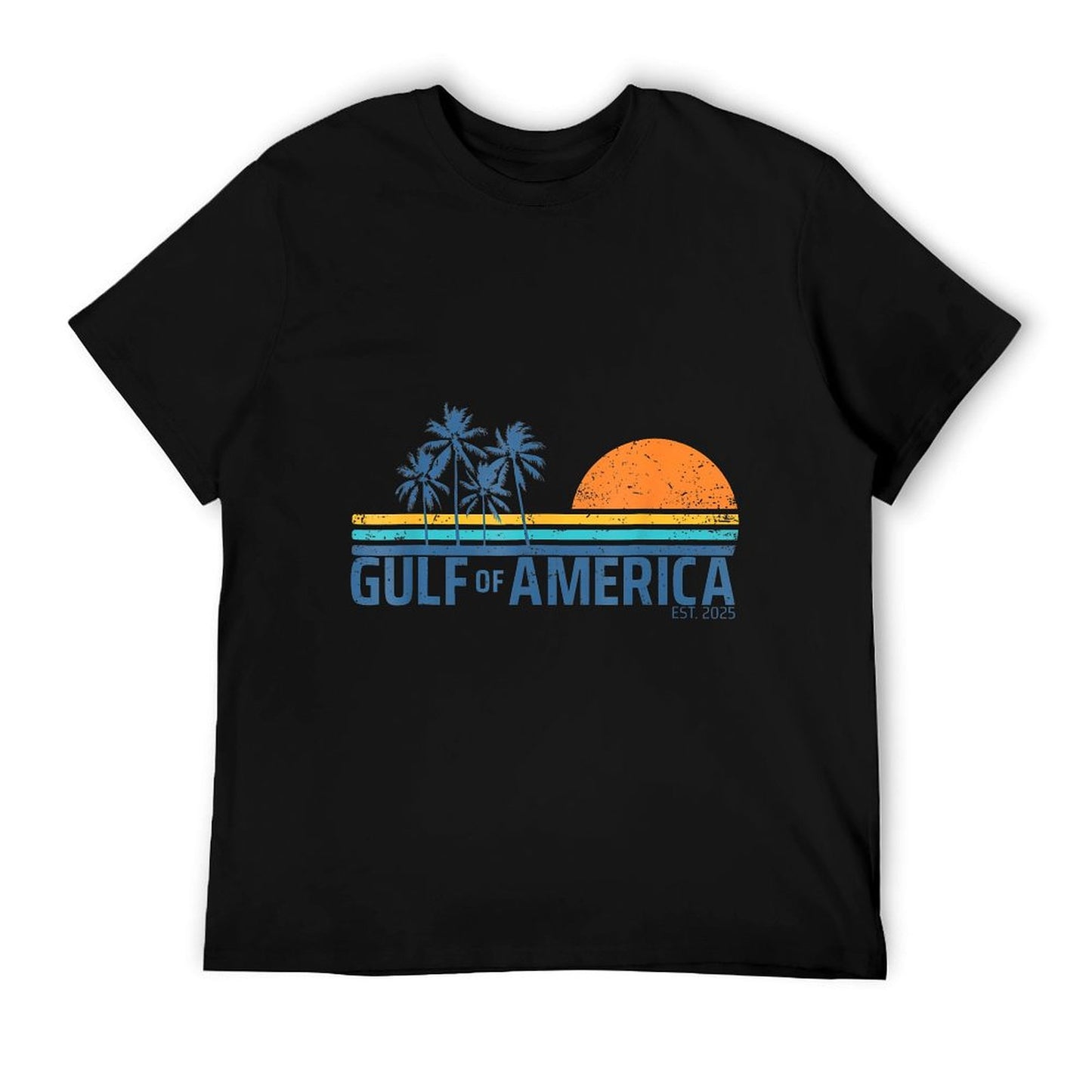 Retro Gulf Of Usa America 2025 American Flag Gulf Of Mexico Versatile T-Shirt