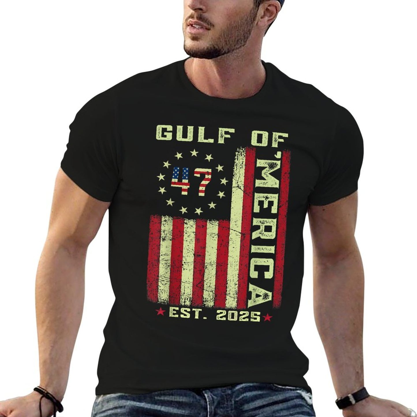 Gulf of 'Merica US Patriotic 2025 Stretchy T-Shirt