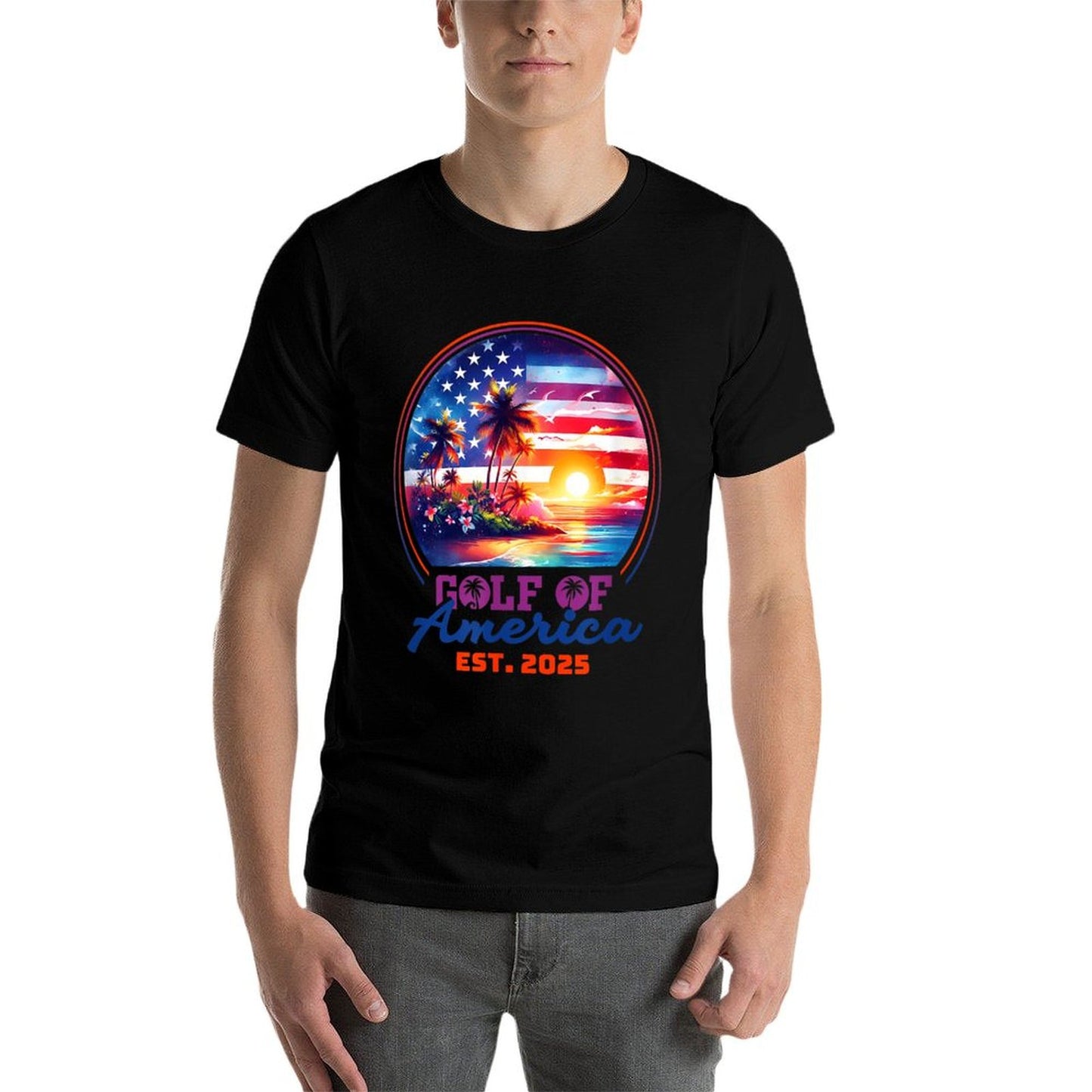 Funny USA America Shirt Gulf Of Us America Est 2025 Polyester Blend T-Shirt