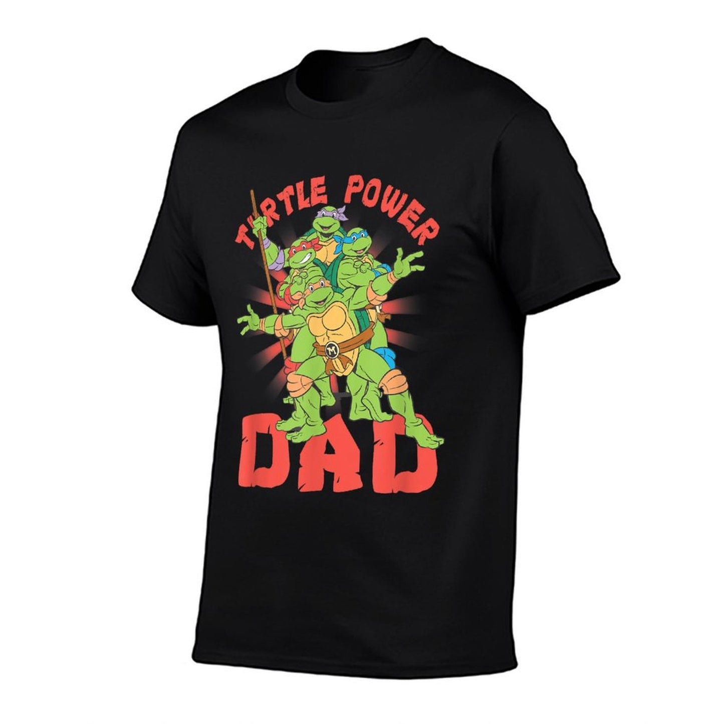 Teenage Mutant Ninja Turtles Dad Turtle Power Poster Ribbed Collar T-Shirt