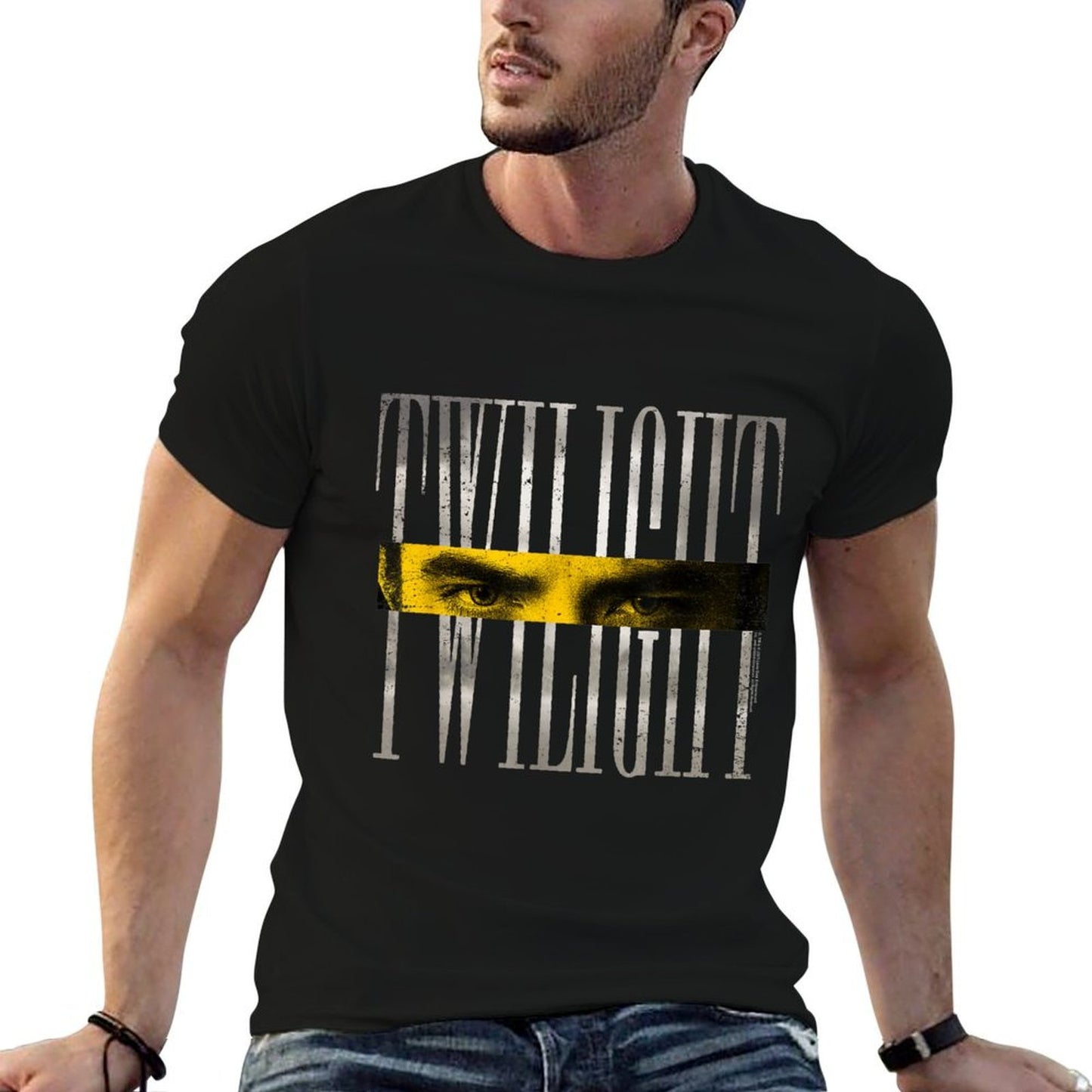 Twilight Saga Edward's Eyes with Retro Logo Movie Odor-resistant T-Shirt