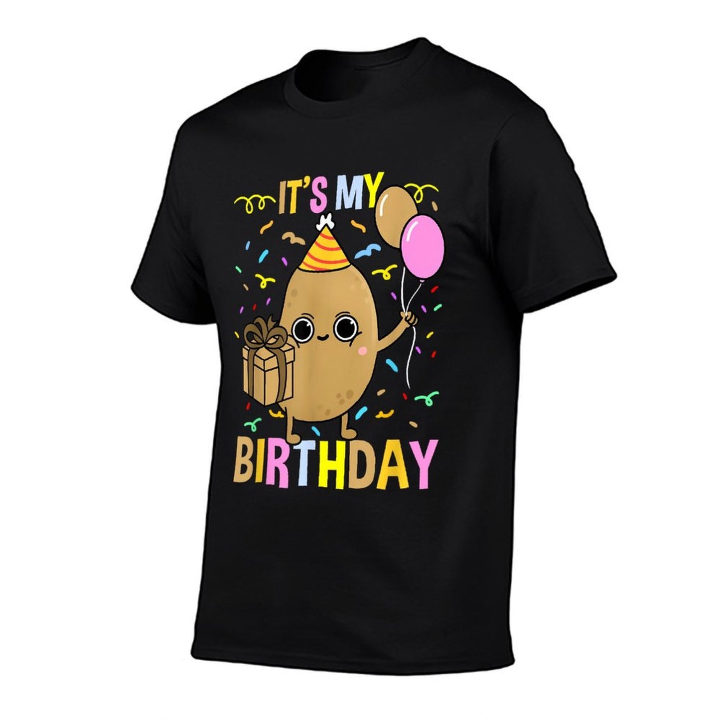 Its My Birthday Potato Fade-proof Color T-Shirt