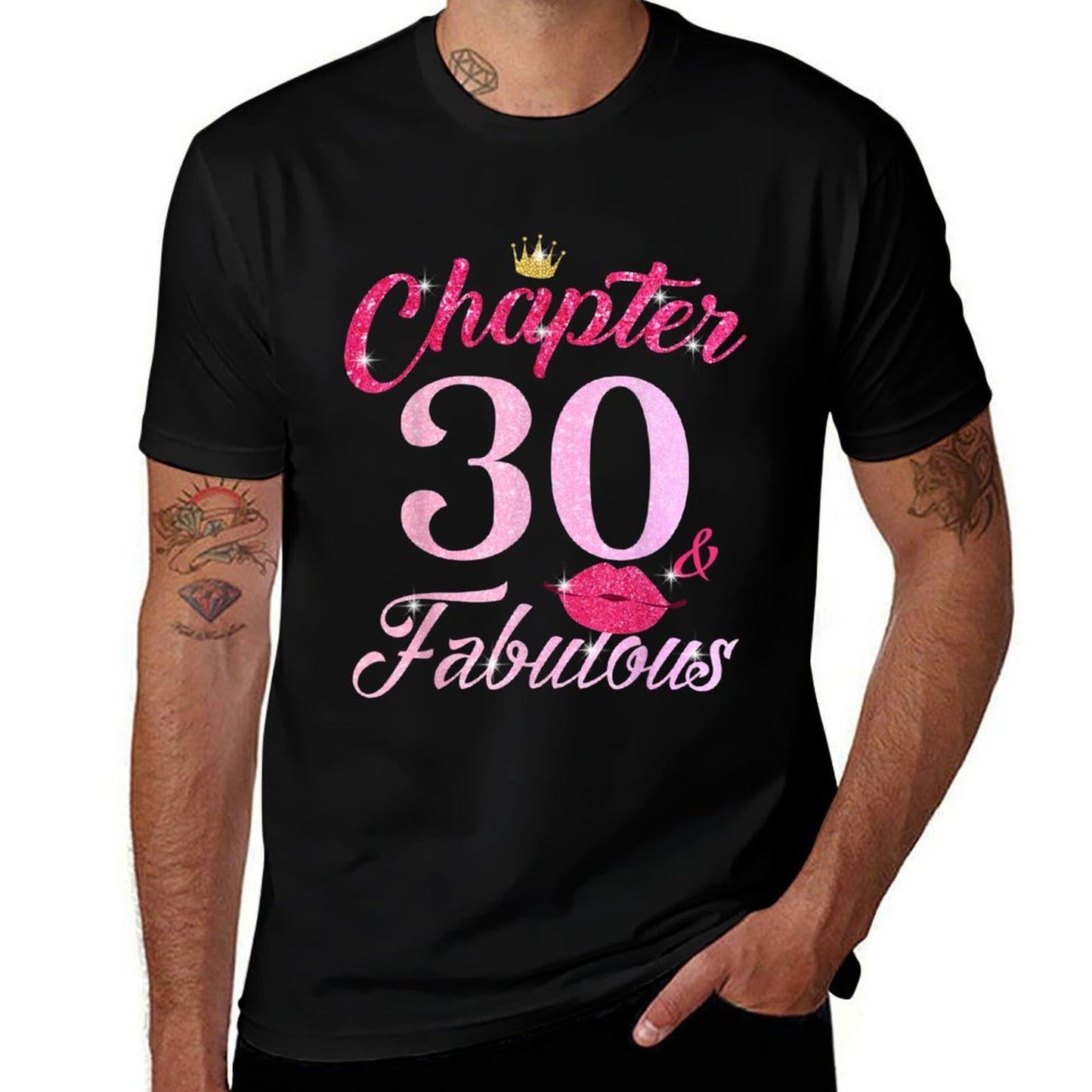 30 Year Old Birthday Lips Chapter 30th B-Day Fabulous Group Oversized Silhouette T-Shirt