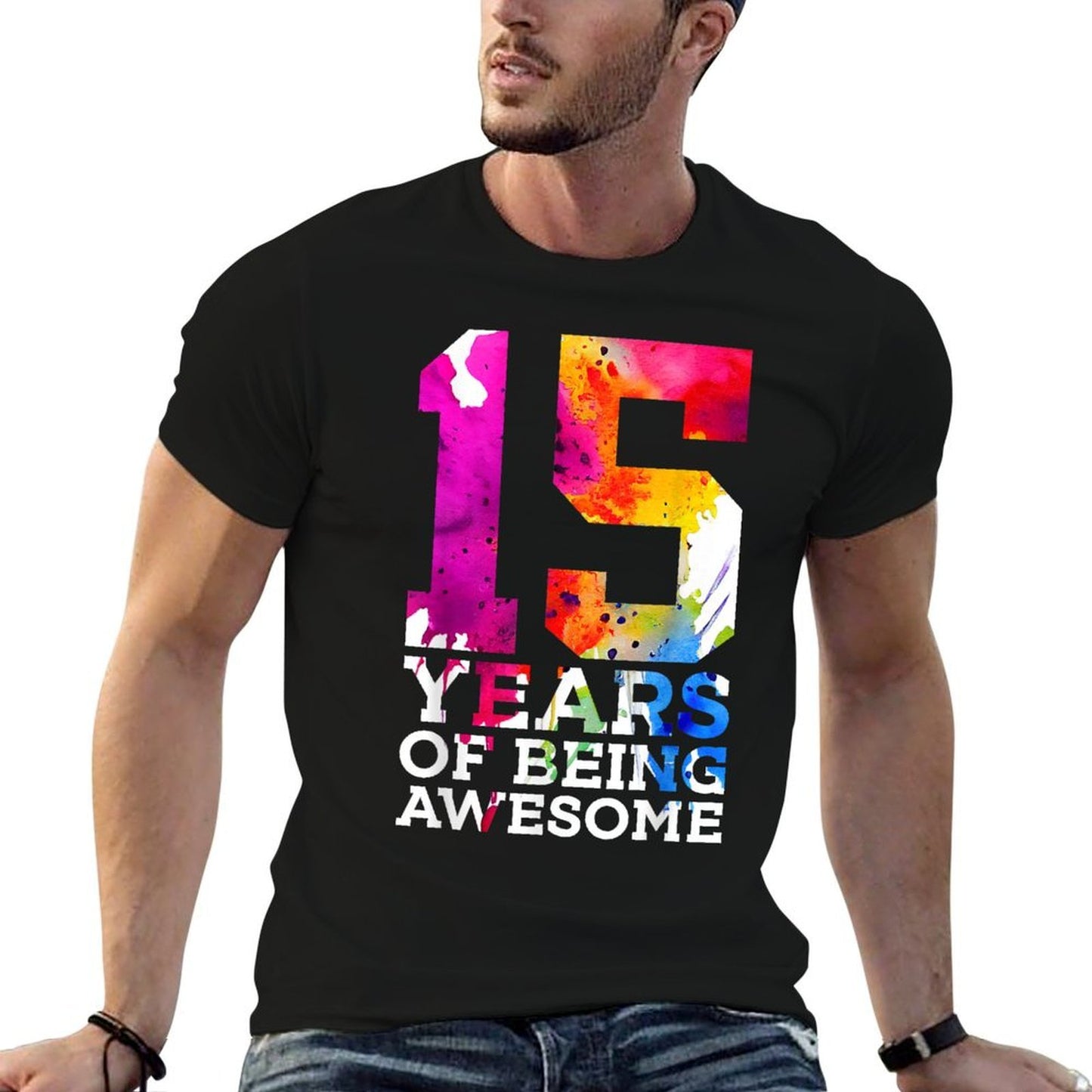 15 YEARS OF BEING AWESOME 15TH BIRTHDAY Easy-care T-Shirt