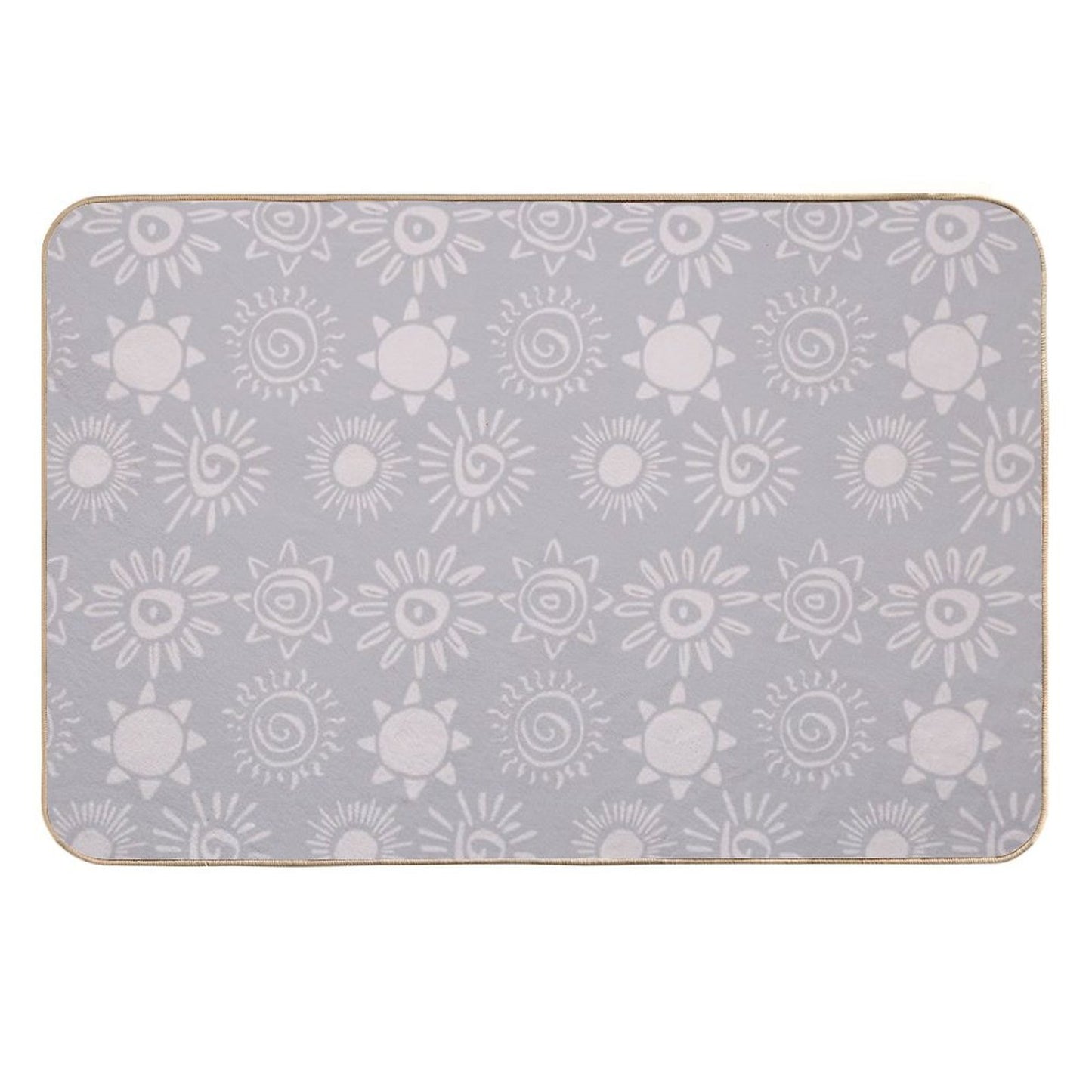 Magical Sun Bohemian Dreamy Aesthetic In Muted Colors Blue Gray Absorbent Bath Mat
