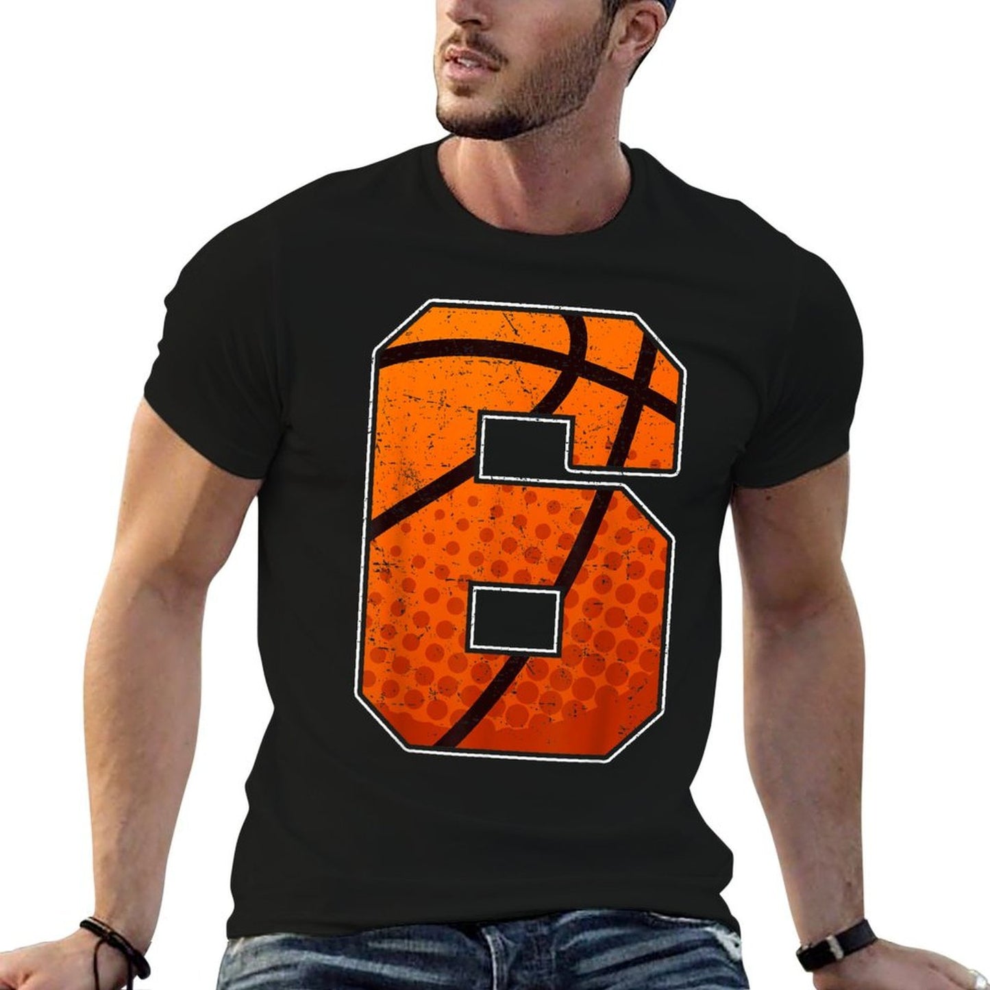 Boys Basketball Birthday 6 for Six Year Old Boys Moisture-wicking T-Shirt