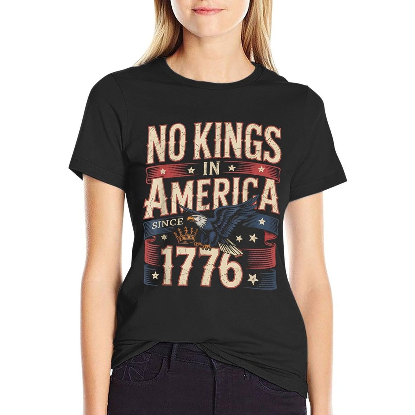 No Kings In America Since 1776 Funny Patriotic USA Relaxed-fit T-Shirt