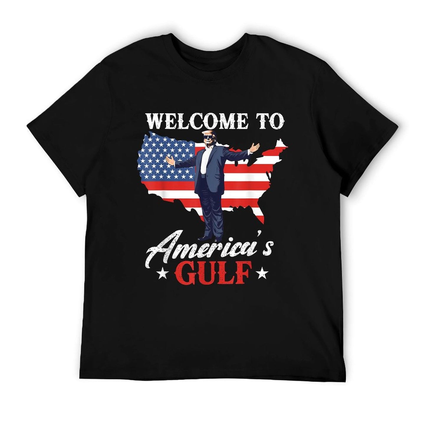 Gulf of USA America Funny USA Flag Relaxed-fit T-Shirt