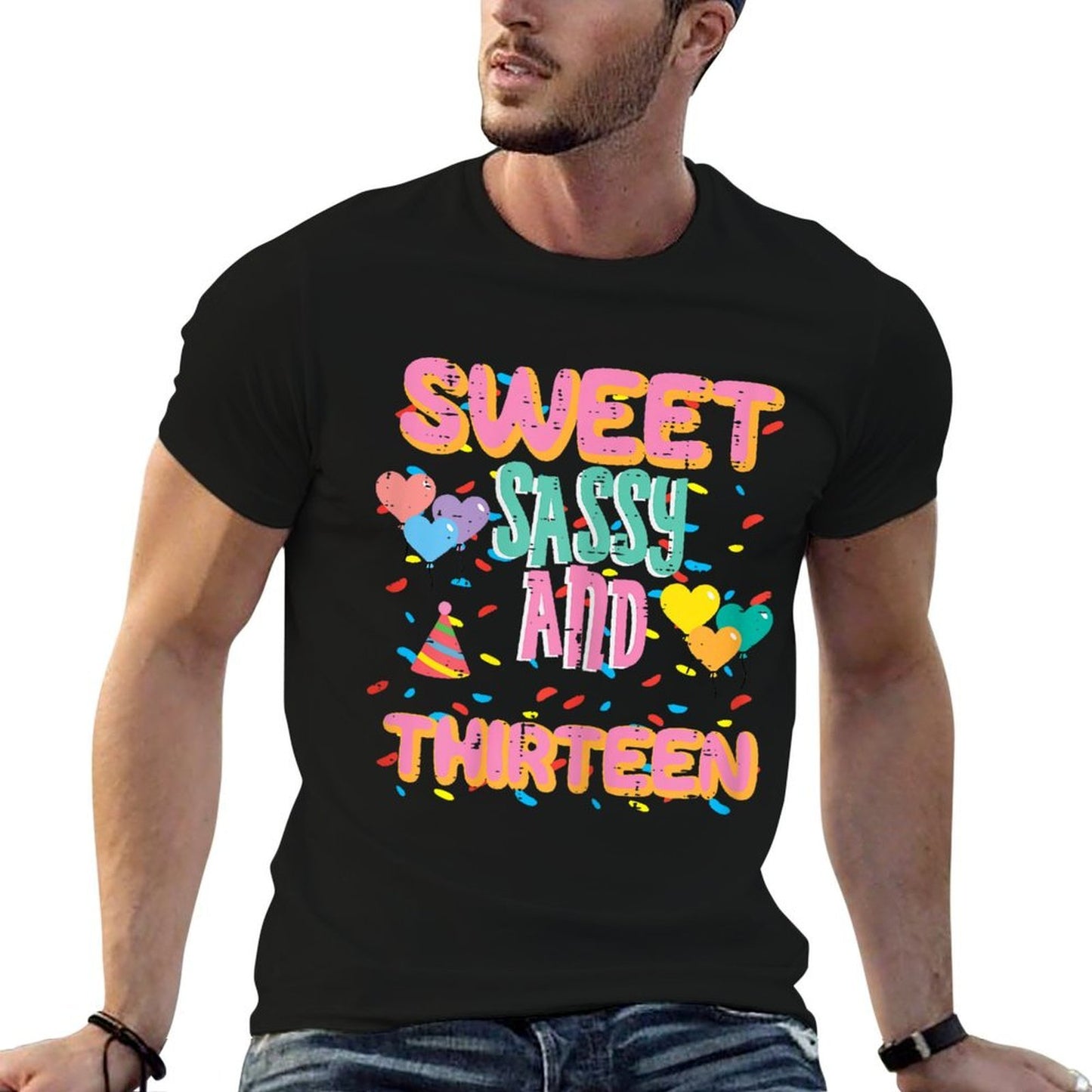 13th Birthday Sweet Sassy Thirteen 13 Year Old Bday Girls Polyester Blend T-Shirt