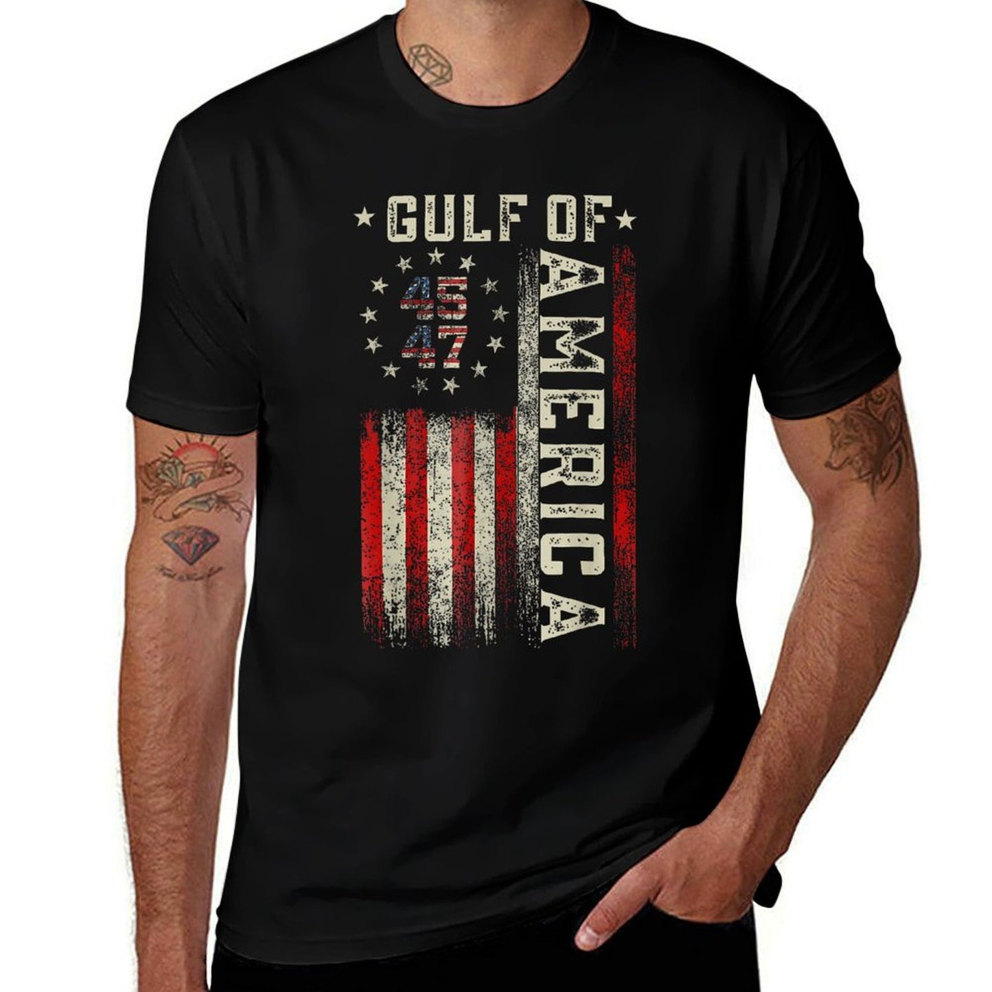 Gulf Of Usa America Funny Usa Flag Quick-drying T-Shirt