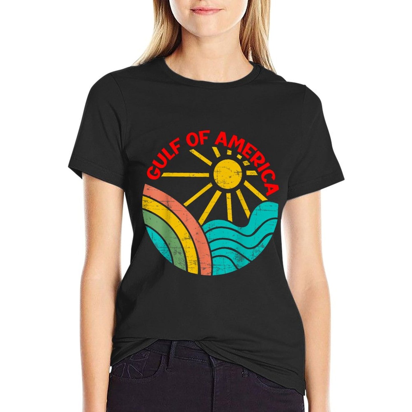 Retro Gulf Of USA America Est 2025 American Flag Gulf Mexico Classic T-Shirt