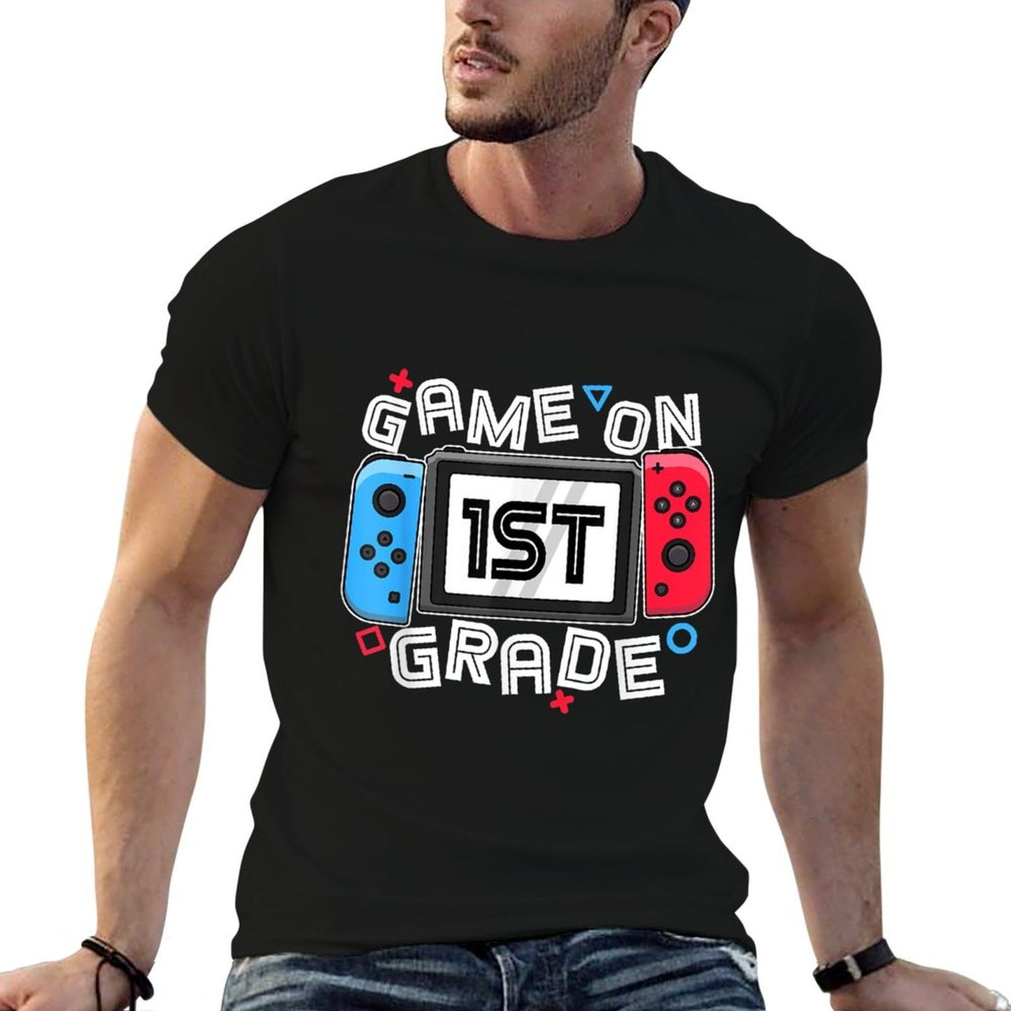 Game On 1st Grade Back To School Funny Gamer Kids Boys Durable T-Shirt