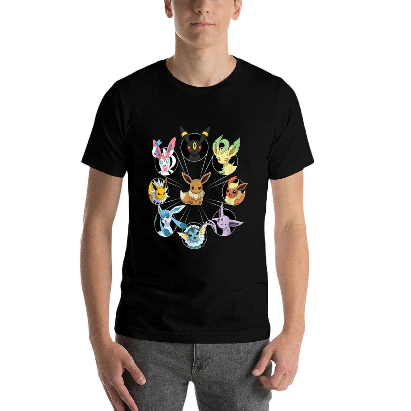 Pokémon - Eevee Evolution Circle Heathered Texture T-Shirt