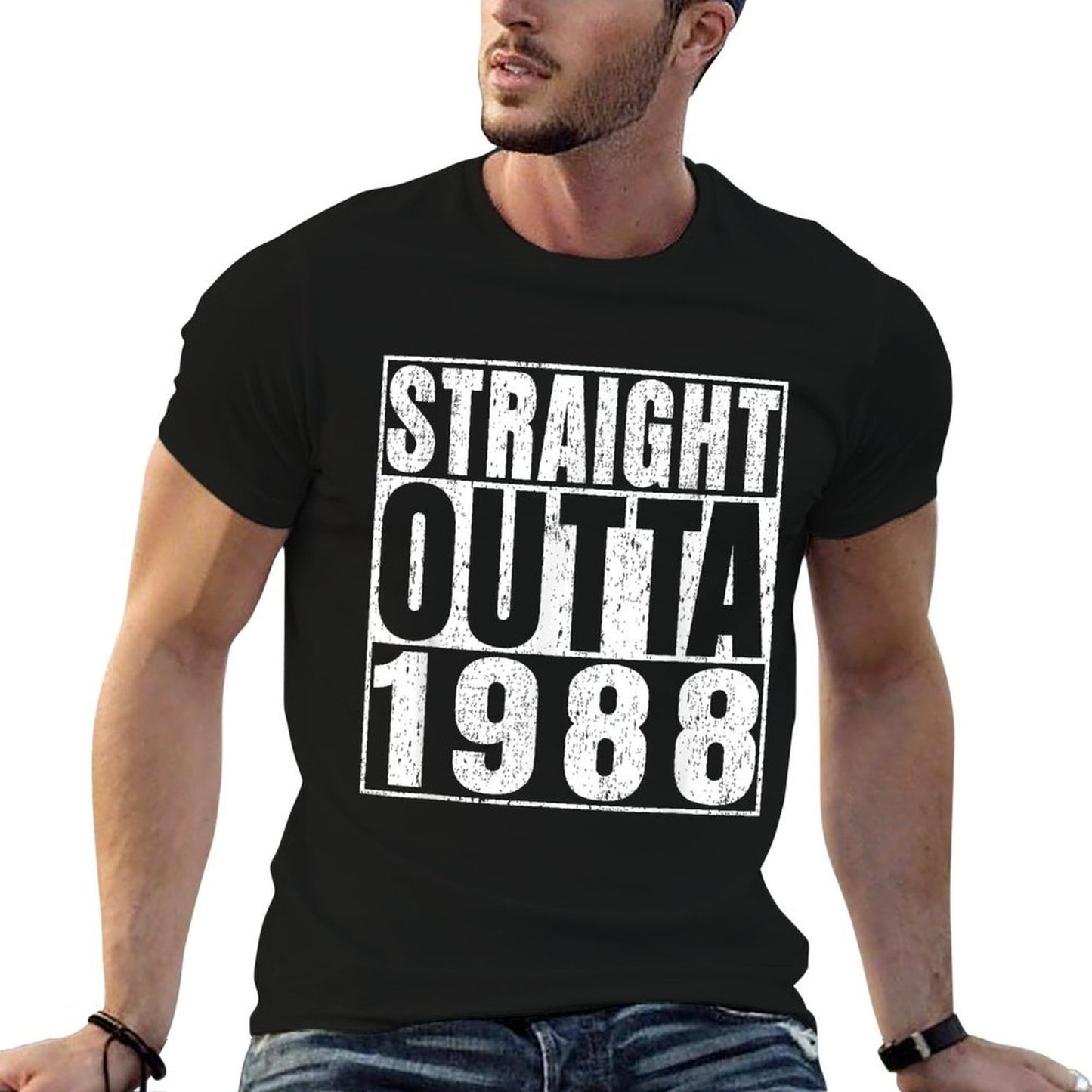 Straight Outta 1988 37 Years Old Gifts Vintage 37th Birthday Wrinkle-resistant T-Shirt