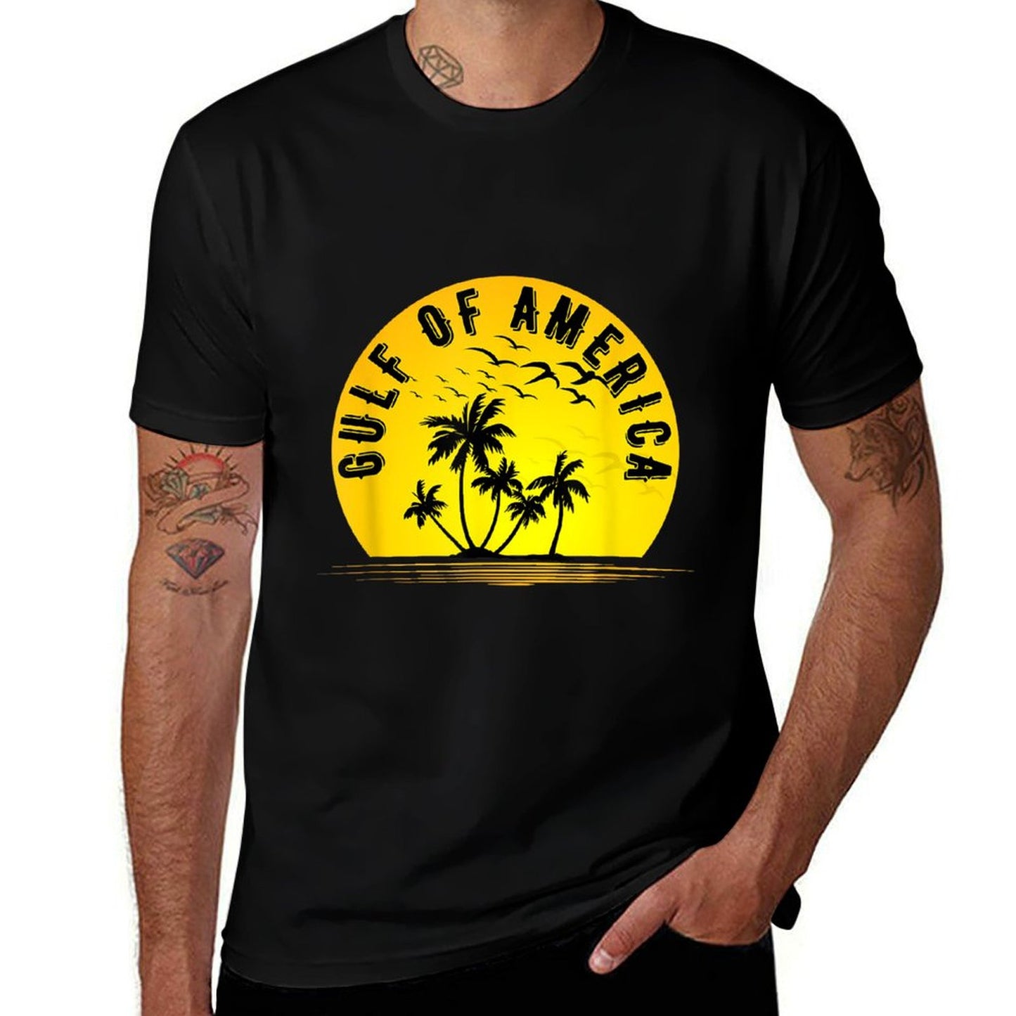 Gulf of USA America Retro Throwback Design Slim-fit Cut T-Shirt