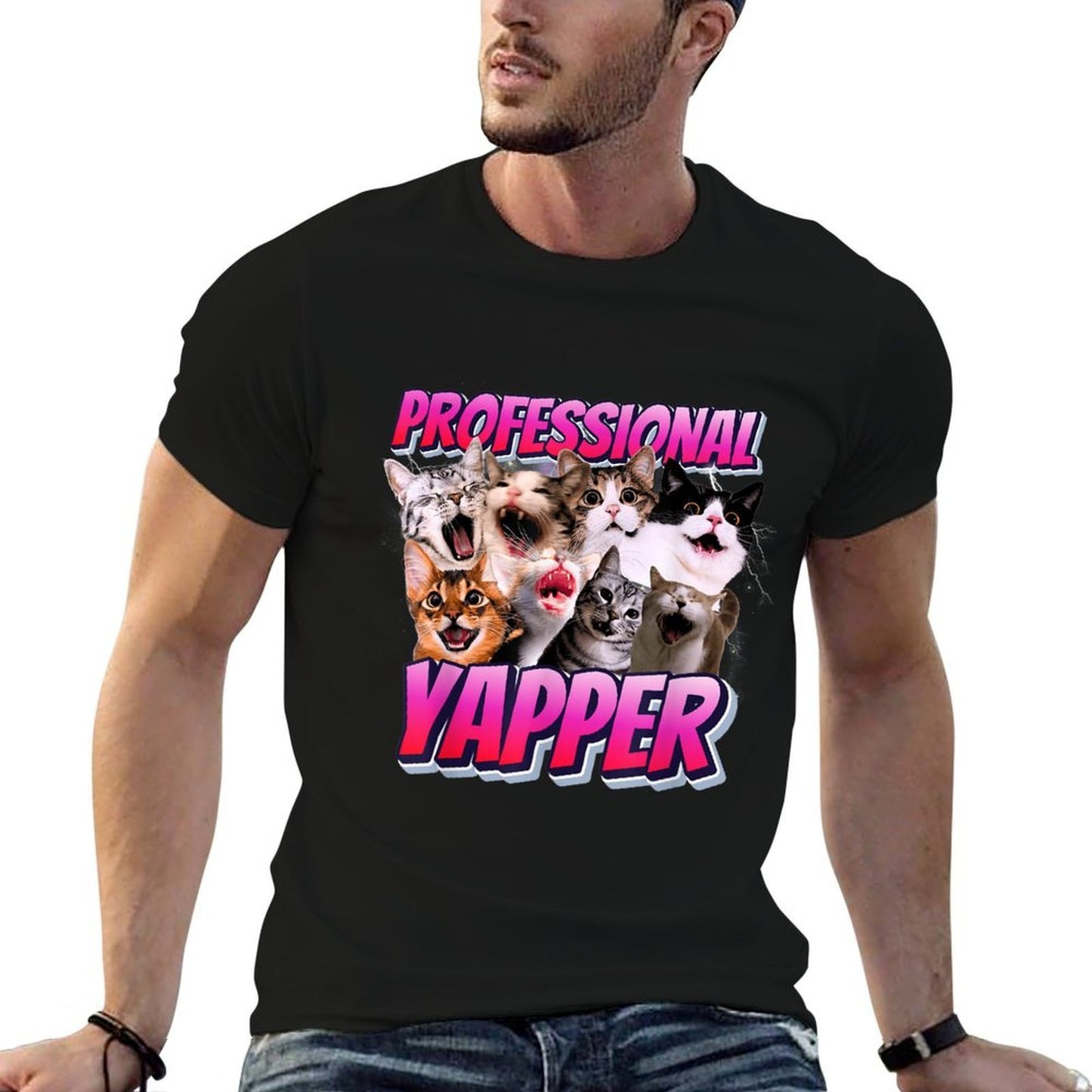 Professional Yapper Cat Funny Weird Specific Meme Lightweight T-Shirt