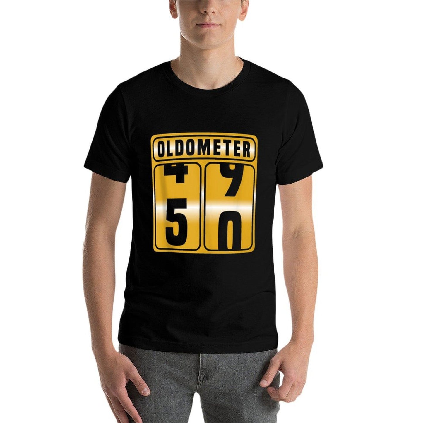 50th Birthday Funny Gift Men Women Apparel Item Ribbed Collar T-Shirt