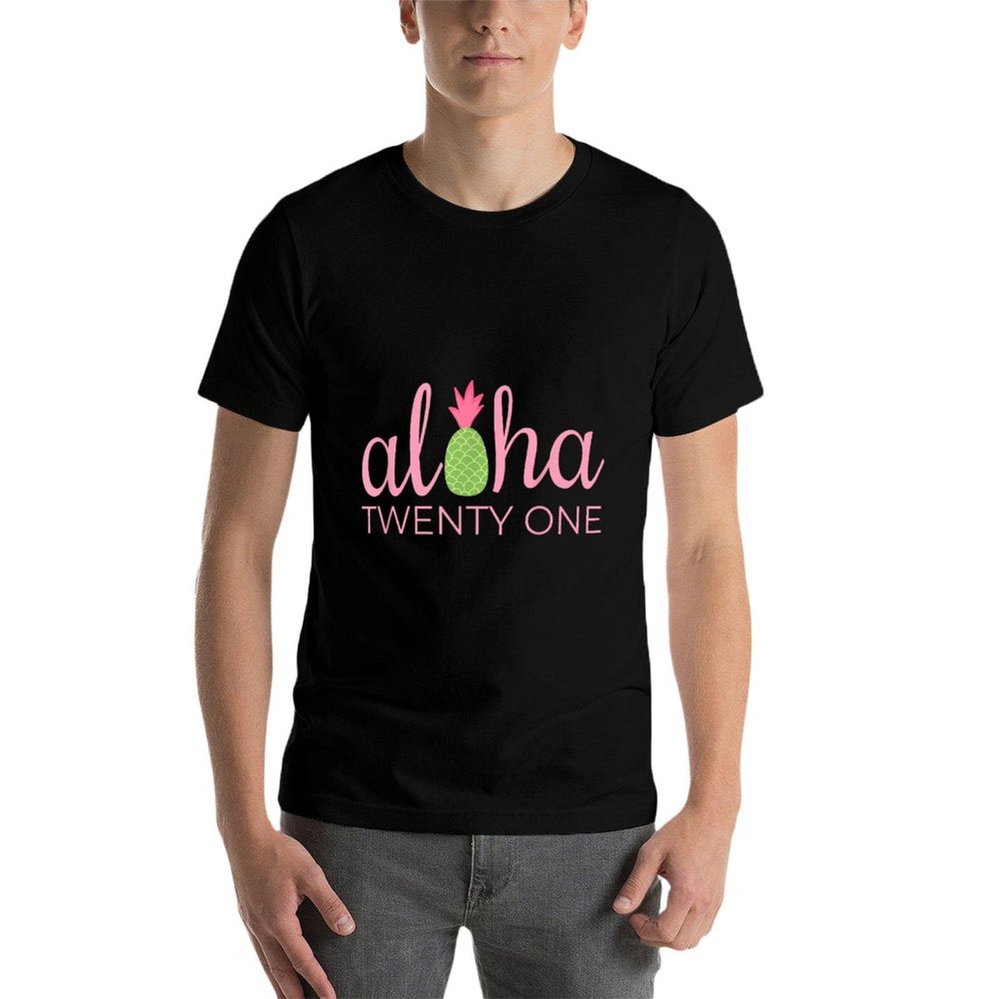 21st Birthday Aloha Beach Tropical Vacation Party Funny Gift Lightweight T-Shirt