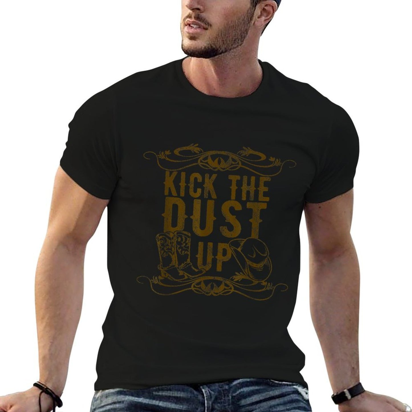 Kick The Dust Up Funny Country Vintage For Dancers Polyester Blend T-Shirt