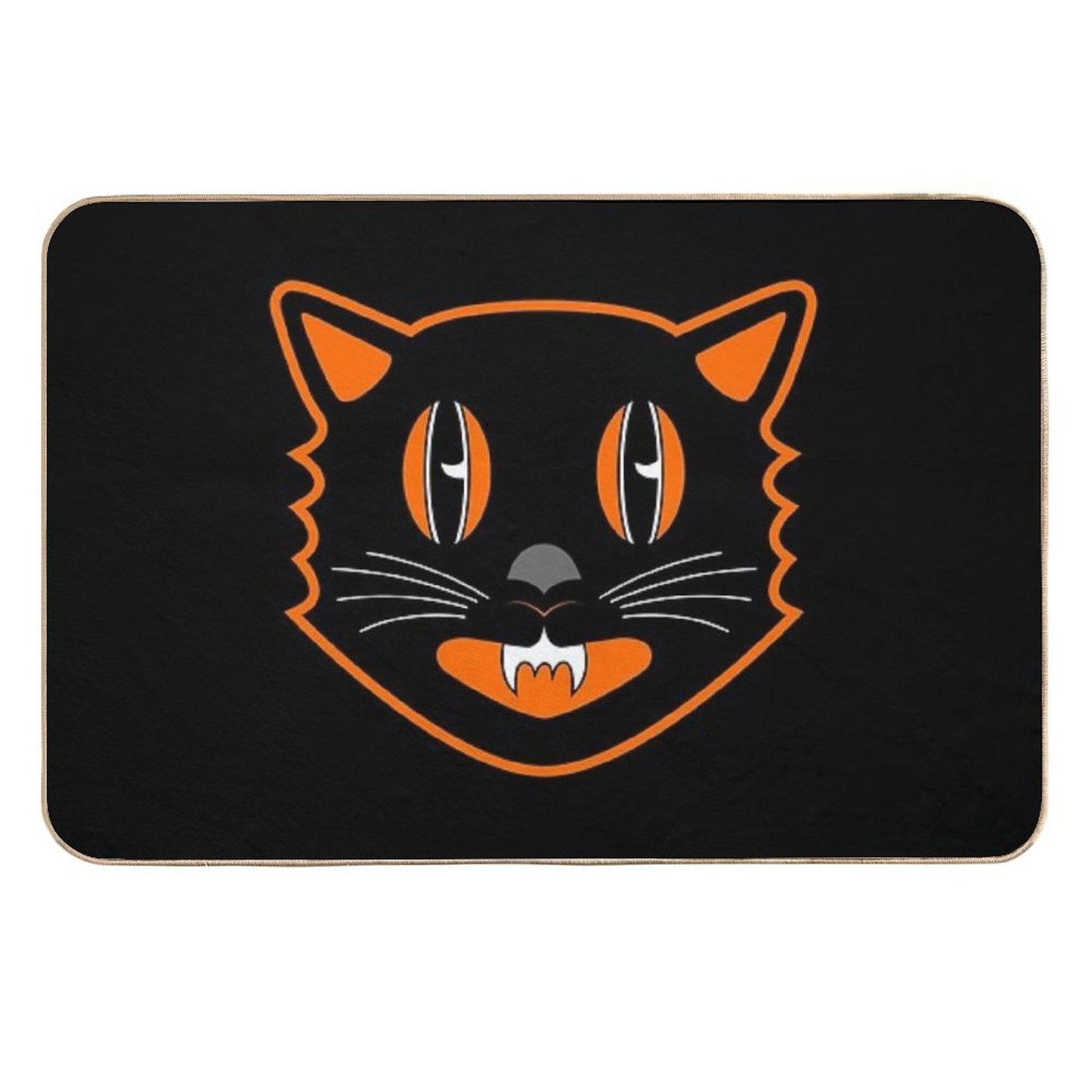 Vintage Halloween Black Cat - Scaredy Cat Stain-Proof Bath Mat