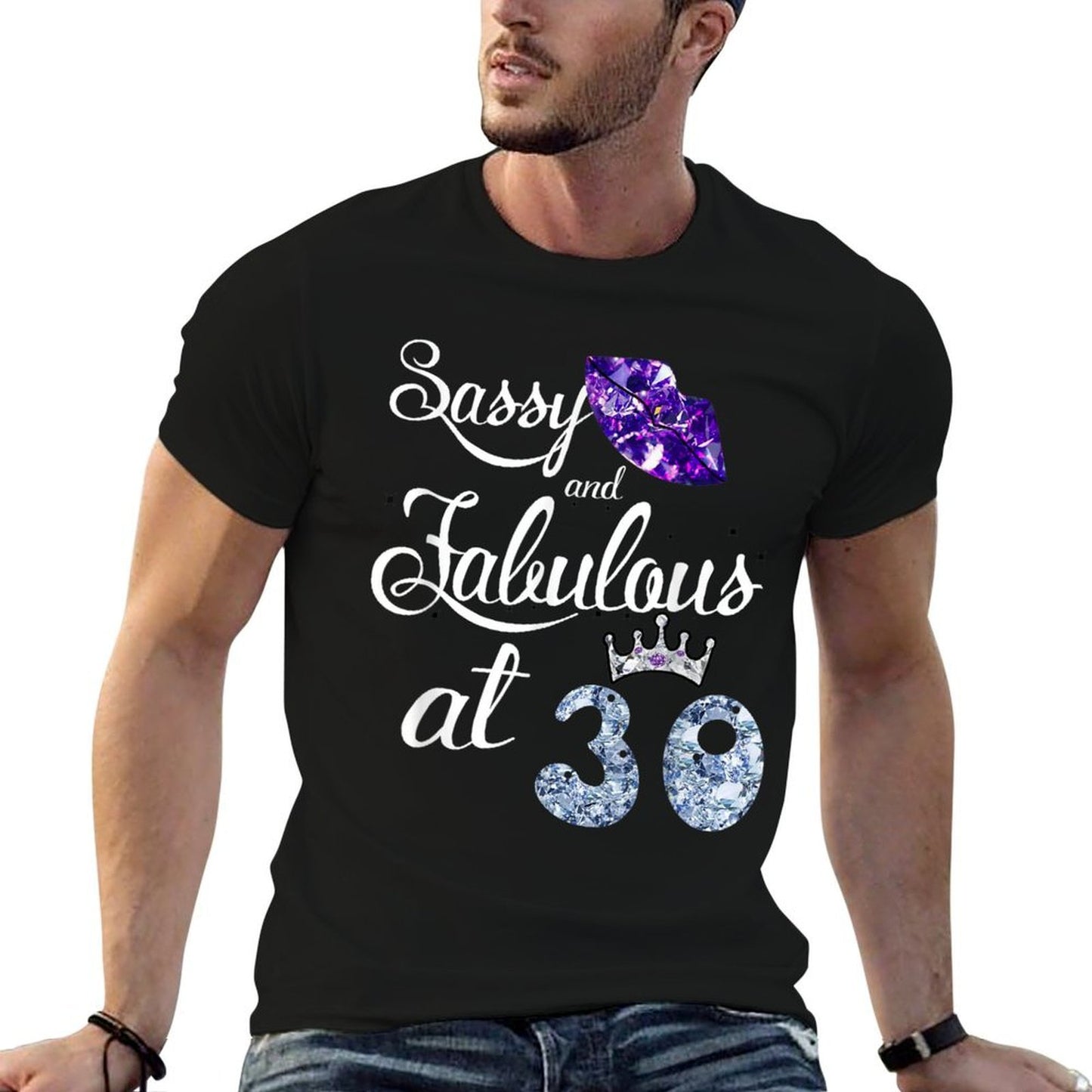 Sassy & Fabulous At 30th Birthday Queen Lips 30 Years Old Comfortable T-Shirt