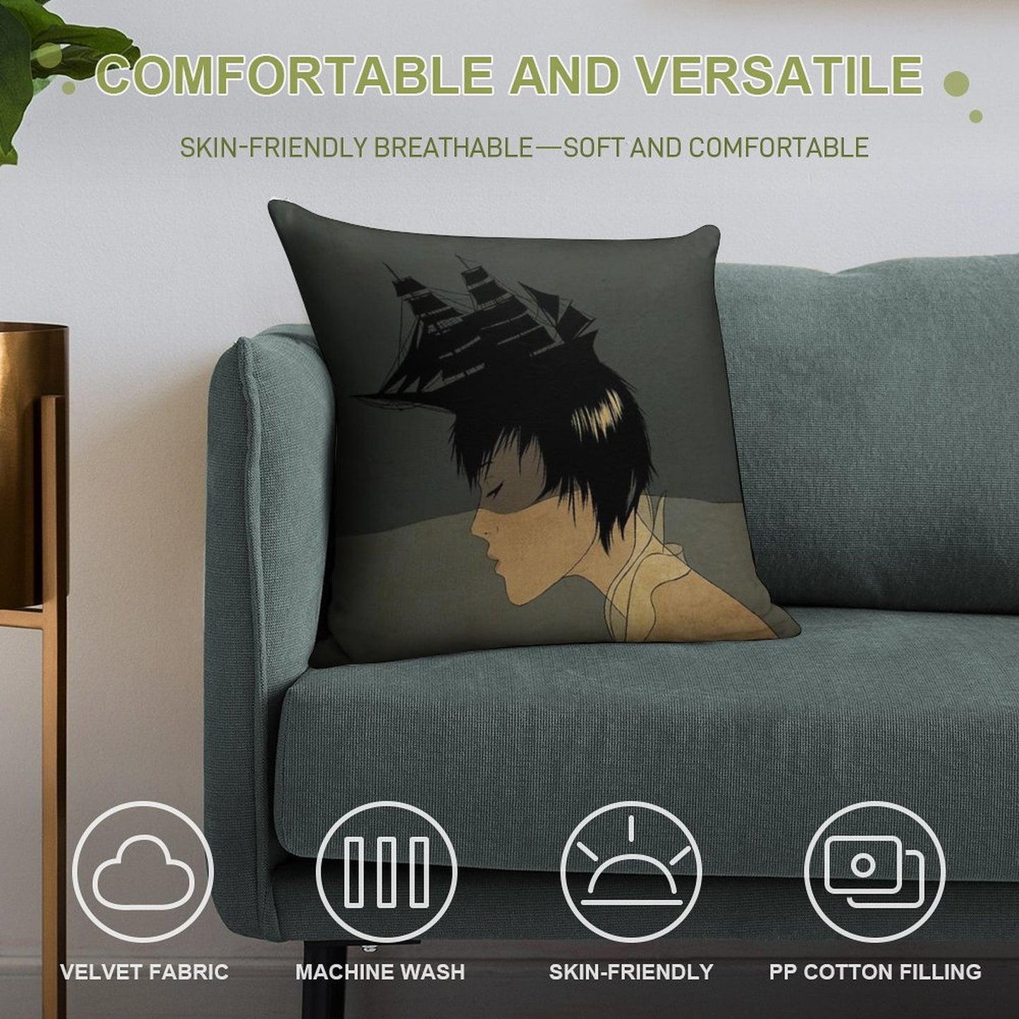 We Belong in The Sea Soft Decorative Cover Throw Pillow