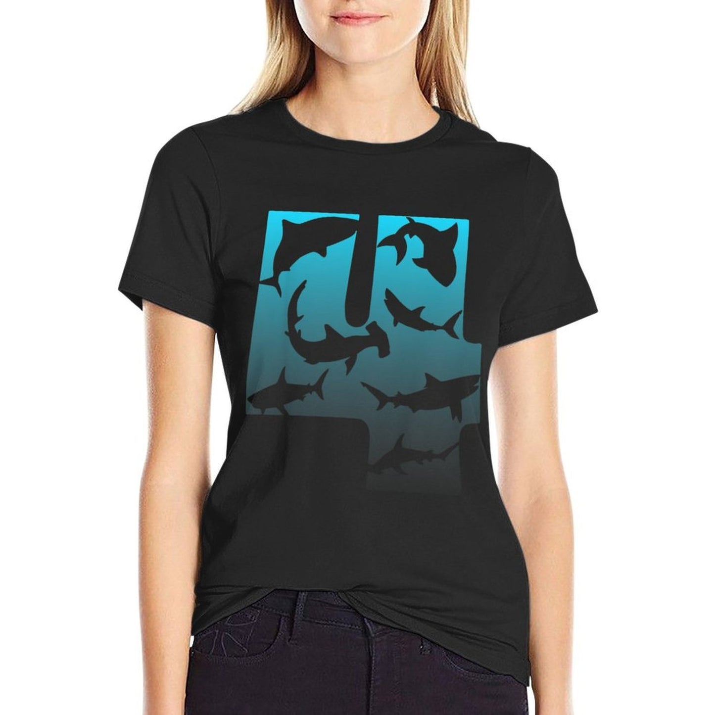 Kids Shark 4th Birthday Under Sea 4 Year Old Birthday Party Theme Rolled Sleeves T-Shirt