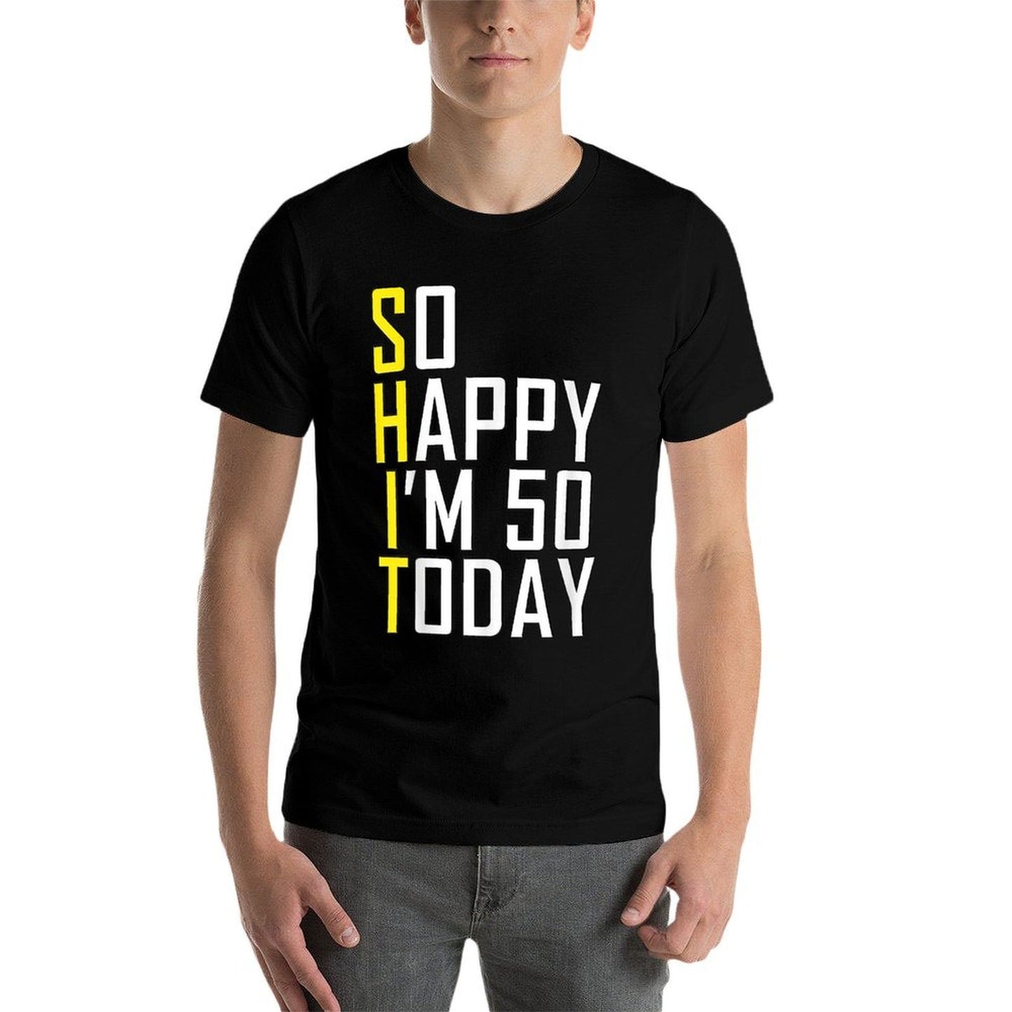 So Happy I'm 50 Years Old Born In 1971 Funny 50th Birthday Moisture-wicking T-Shirt