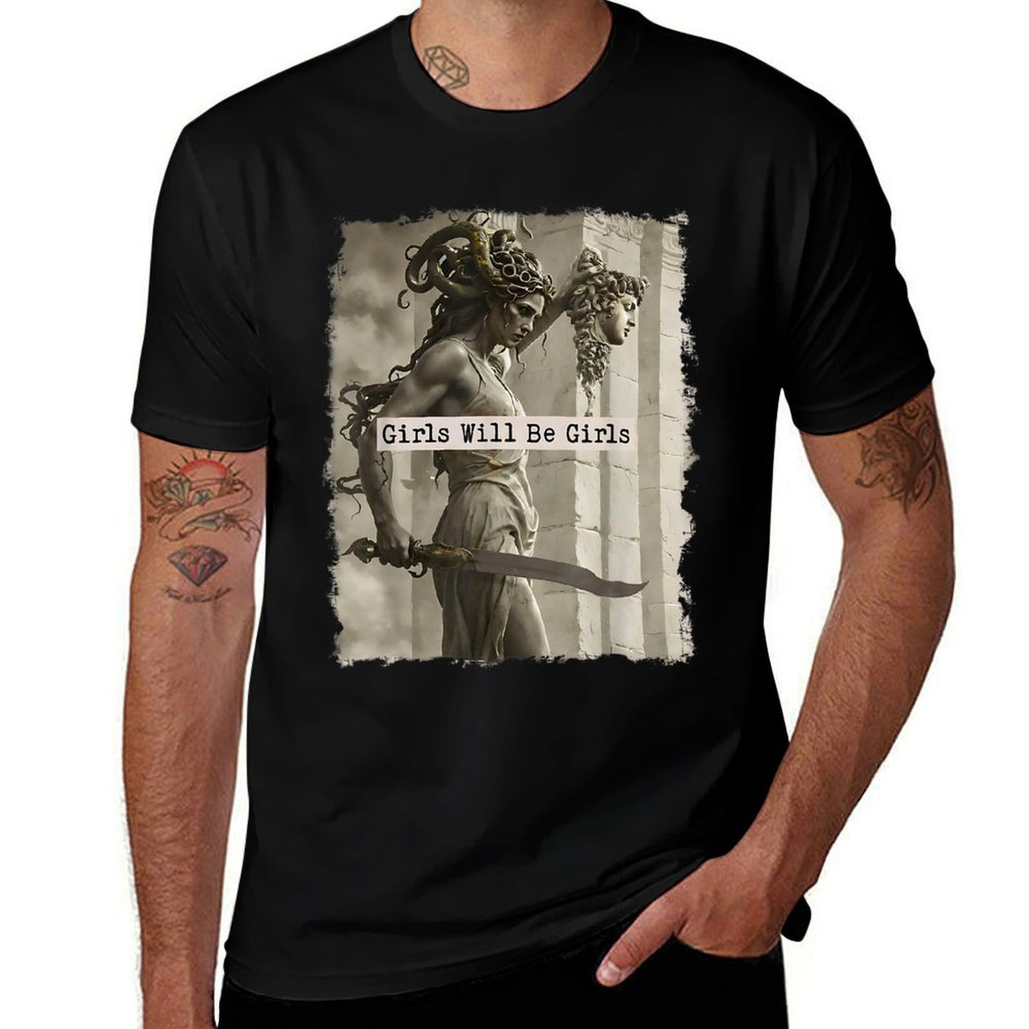 Girl Will Be Girlss Medusa Feminist Women Odor-resistant T-Shirt