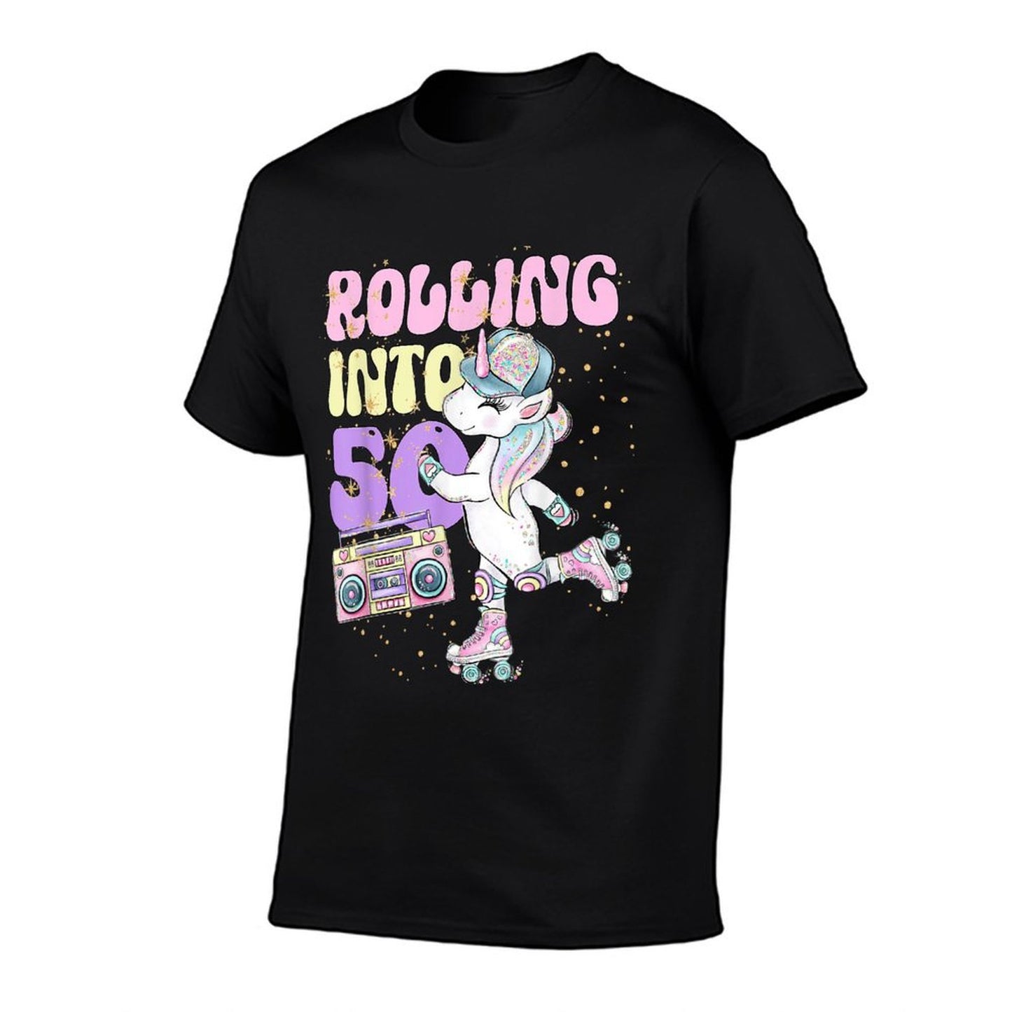 50th Birthday Roller Skate Party Unicorn Retro 90s Skating Soft T-Shirt