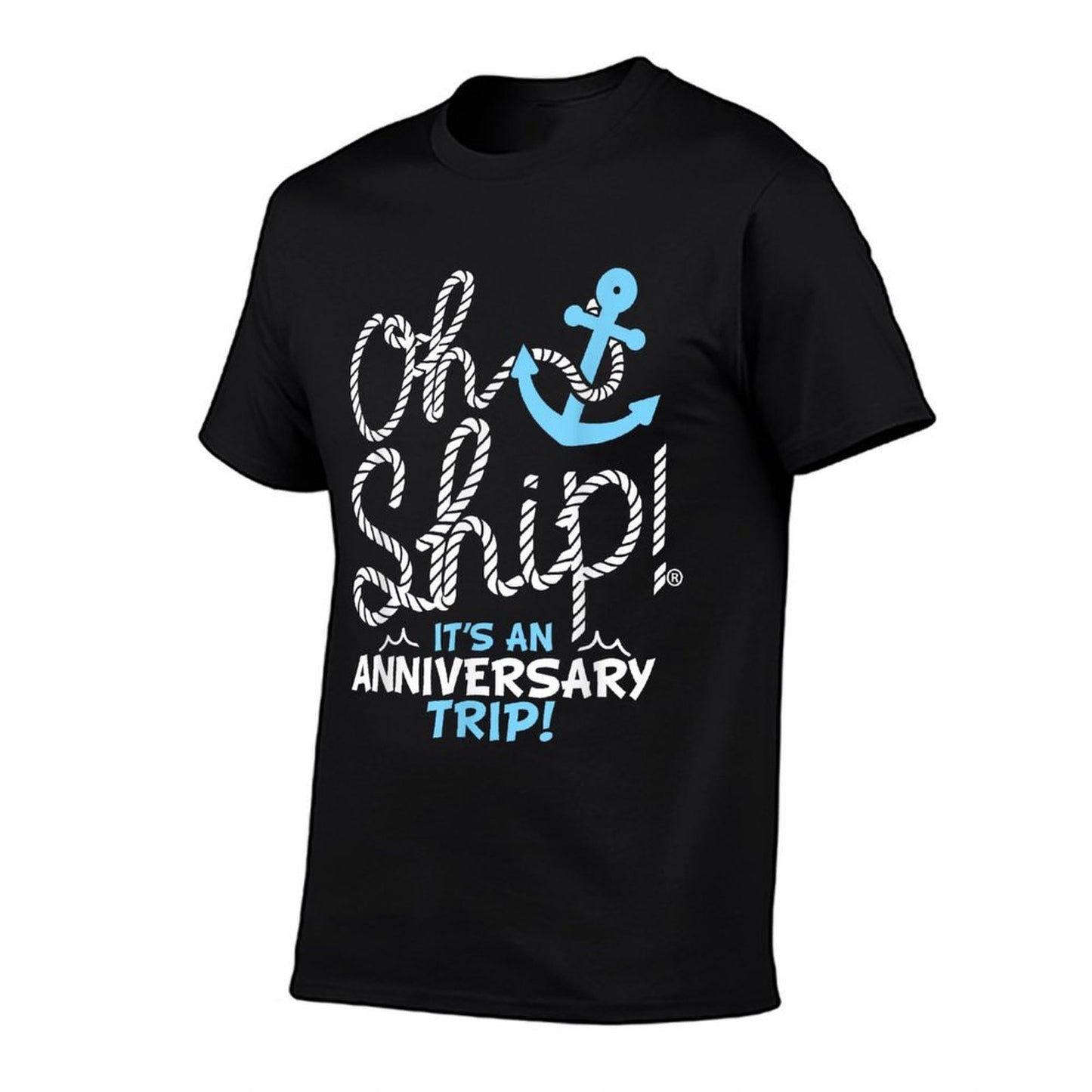 Oh Ship It's An Anniversary Trip, Oh Ship Cruise Oversized Silhouette T-Shirt