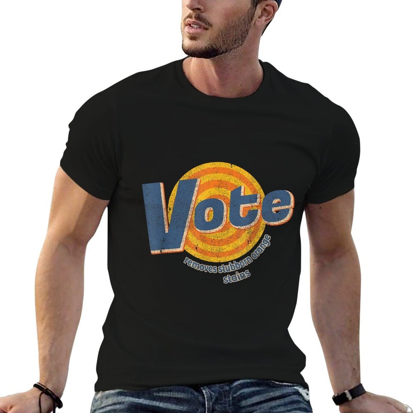 Vote - Remove Stubborn Orange Stains - Anti Trump - Election Oversized Silhouette T-Shirt