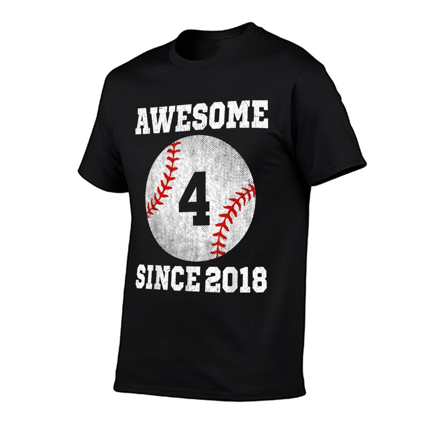 4th Birthday Baseball Player 4 Years Old Vintage Retro Odor-resistant T-Shirt