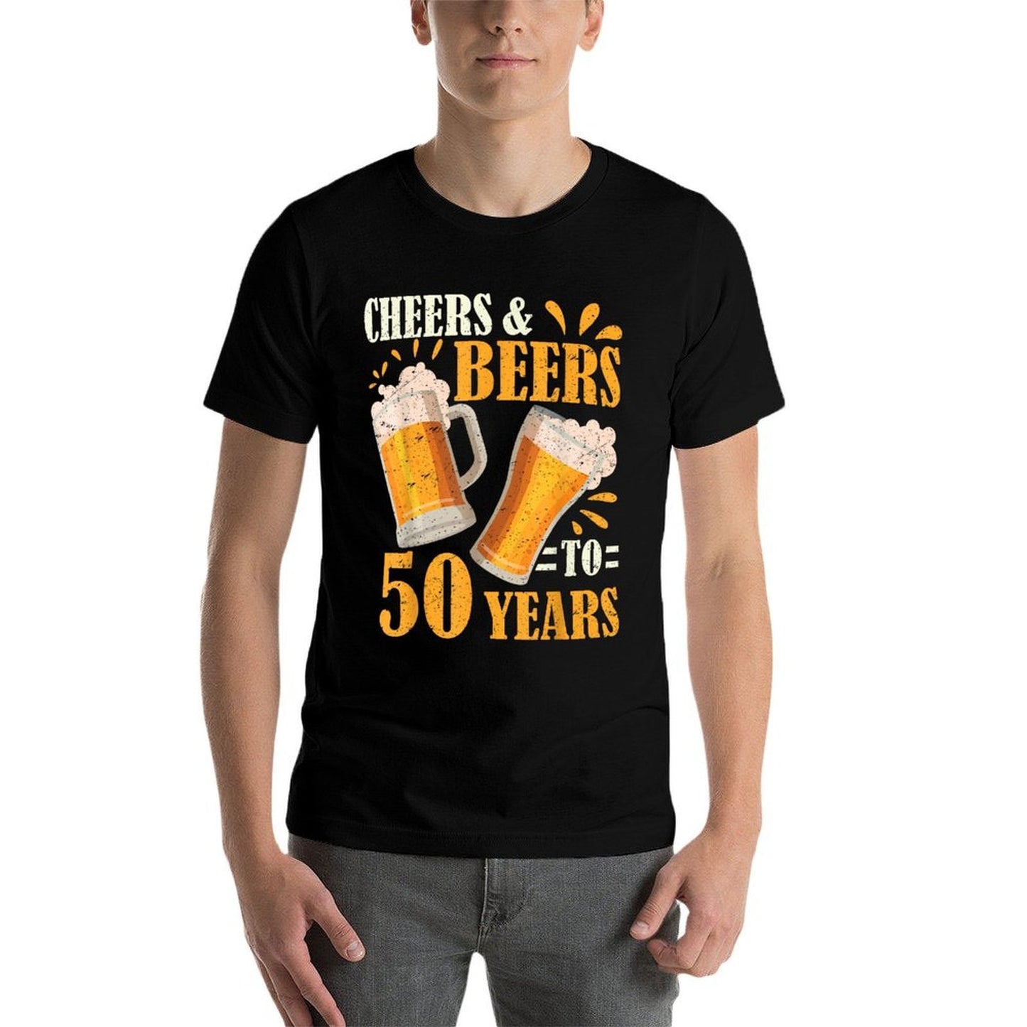 Cheers And Beers To 50 Years Funny 50th Birthday Drinker Moisture-wicking T-Shirt
