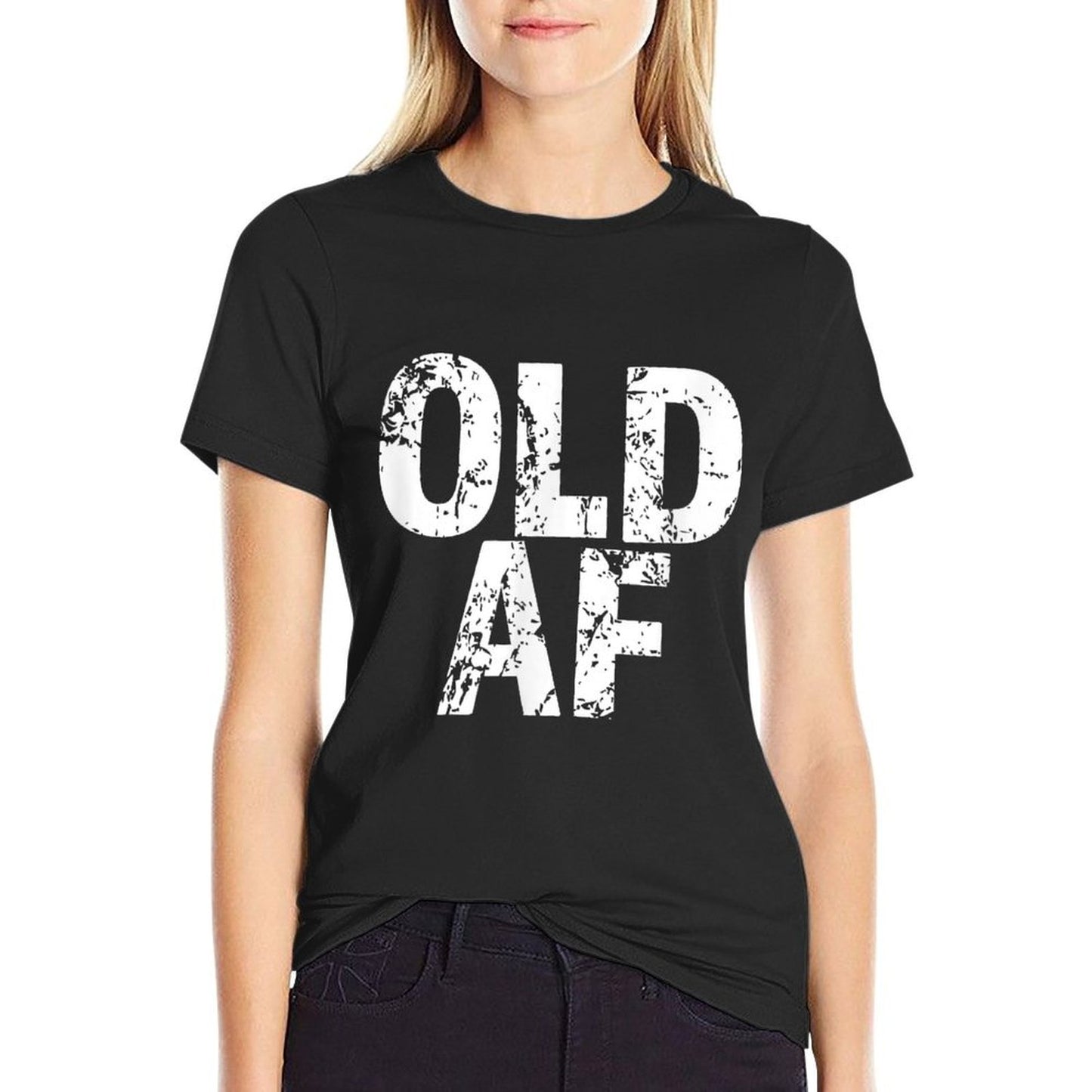 Funny Old AF Birthday Gift for Milestone Birthday 60th 50th Heathered Texture T-Shirt